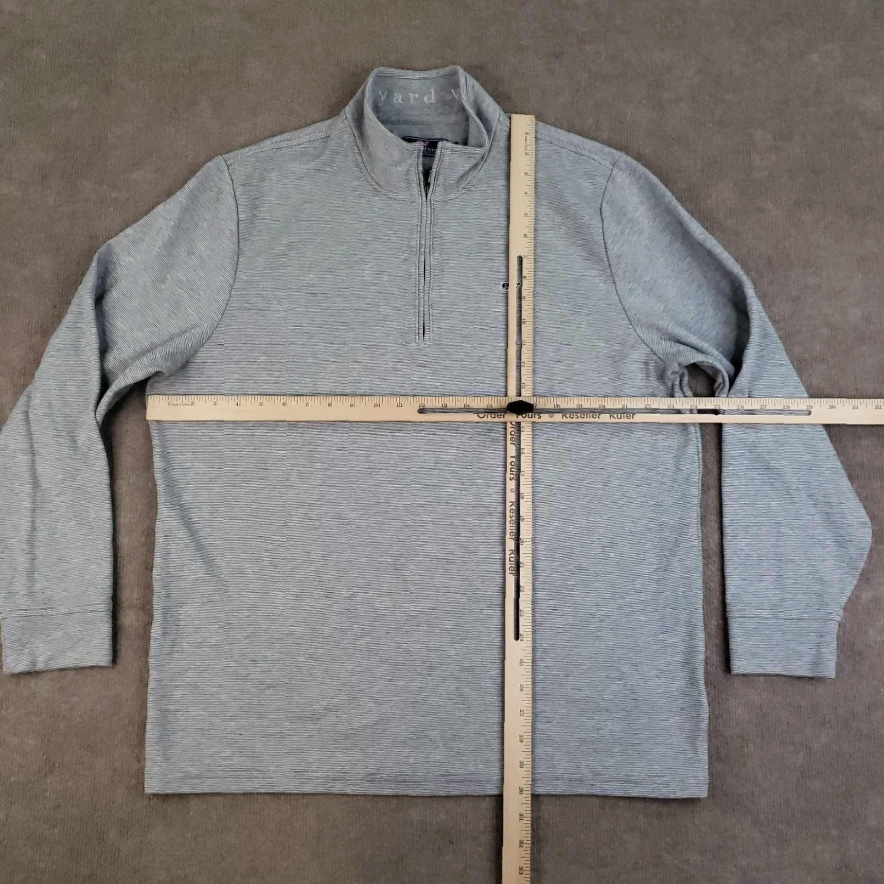 Vineyard Vines Vineyard Vines Sweatshirt Mens XL Gray Mock Neck 1/4 Zip Pullover Casual Sweater Size US XL / EU 56 / 4 - 2 Thumbnail