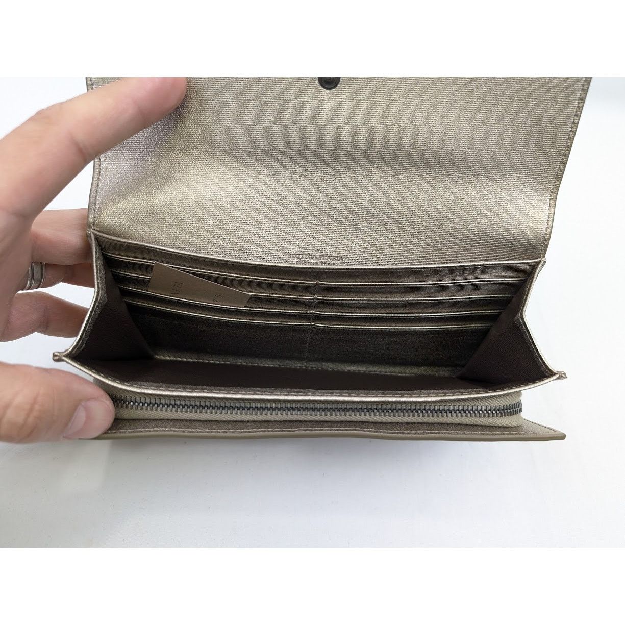 Bottega Veneta o1rshd1 Size : OS/ Intrecciato Gros Grain Wallet in Champign Size ONE SIZE - 9 Thumbnail