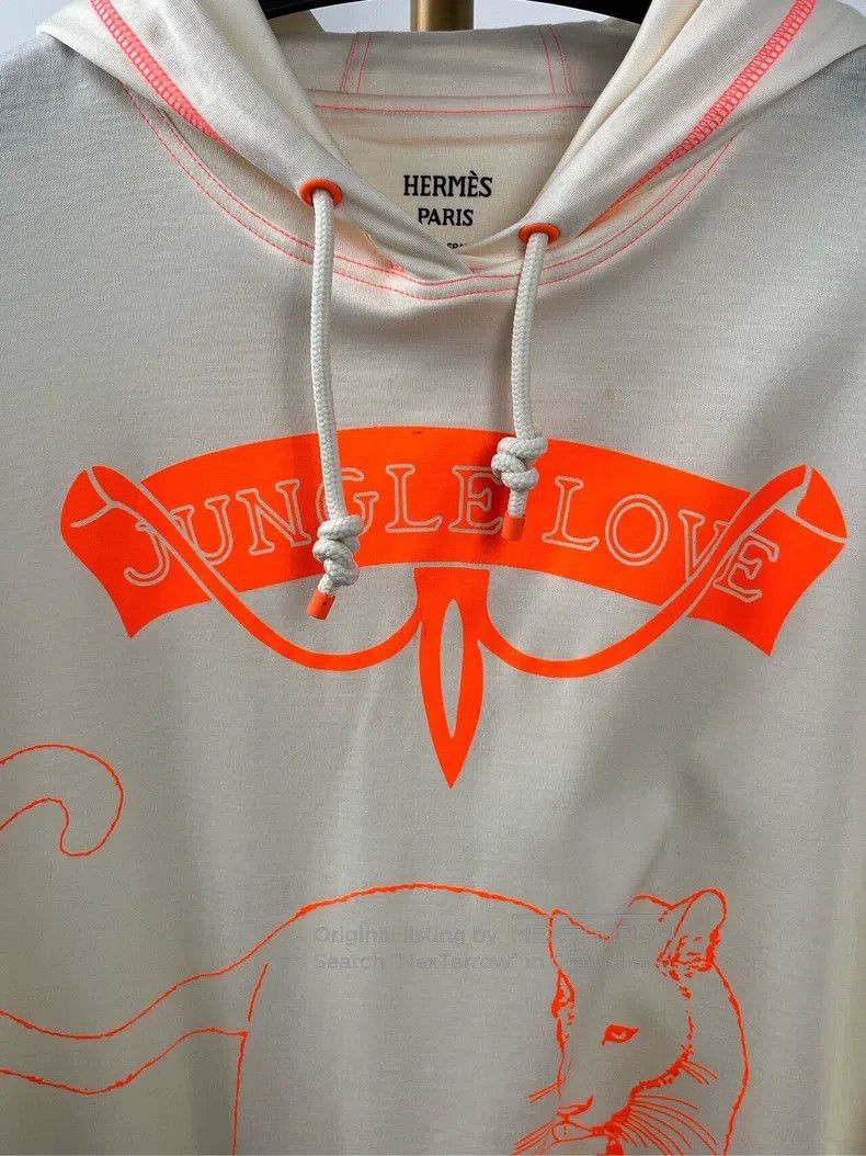 Hermes Hermes Beige Printed Hooded Long Sleeve Dress Size XXS / US 00 / IT 34 - 3 Thumbnail