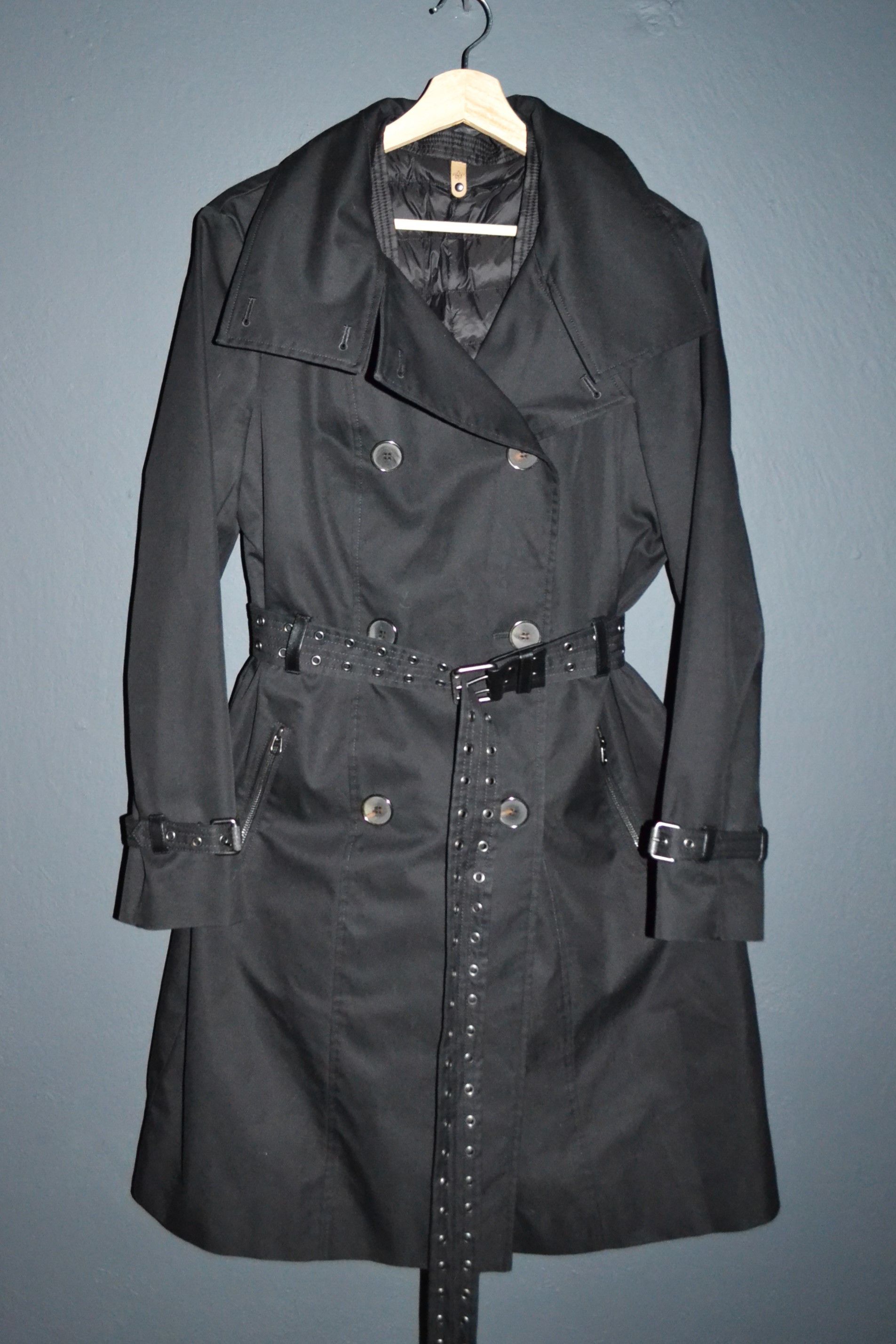 Mackage Mackage Down Insulated Black Trench Coat Women's L Belted Size L / US 10 / IT 46 - 2 Thumbnail