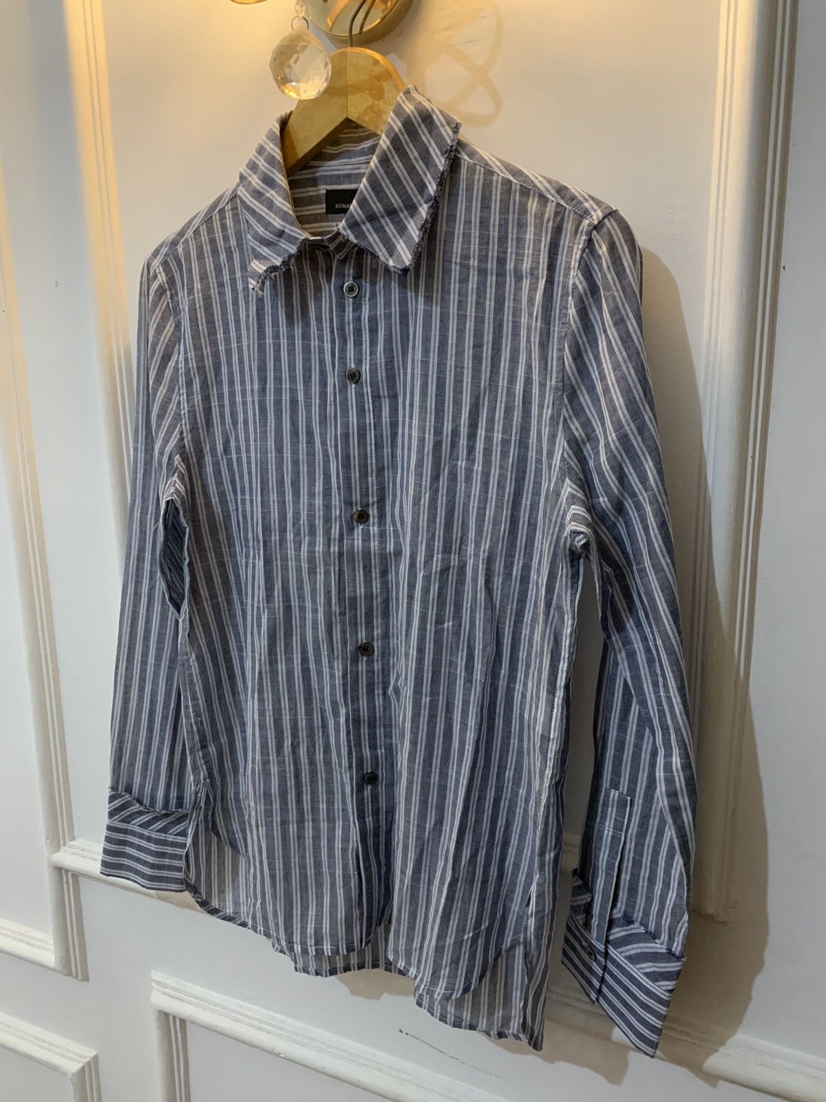 Yohji Yamamoto Yohji Yamamoto • Semi-Sheer Striped Shirt Asymmetric Collar Size US S / EU 44-46 / 1 - 2 Thumbnail
