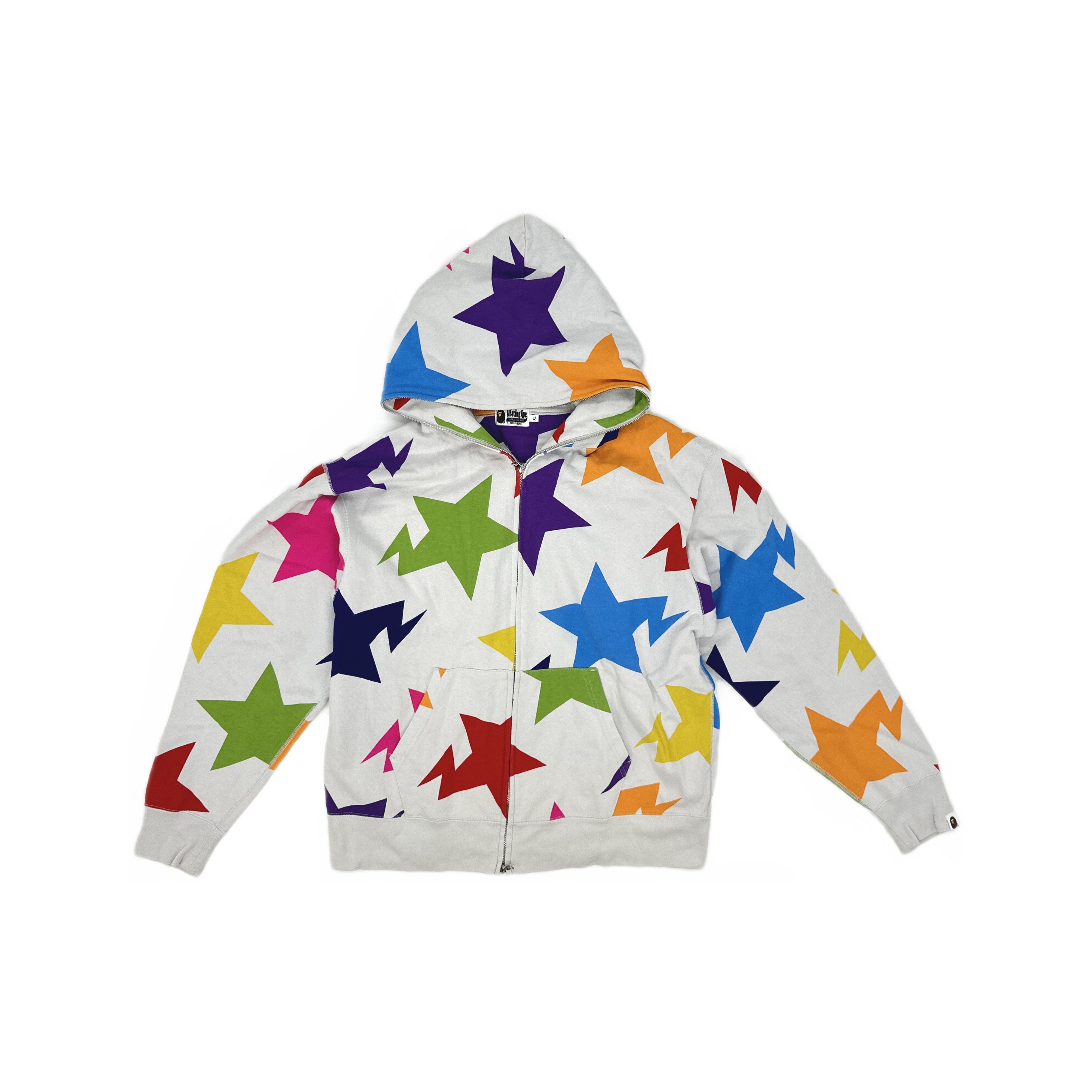 Bape A BATHING APE Star Pattern Zip Hoodie Size XL Size US XL / EU 56 / 4 - 1 Thumbnail