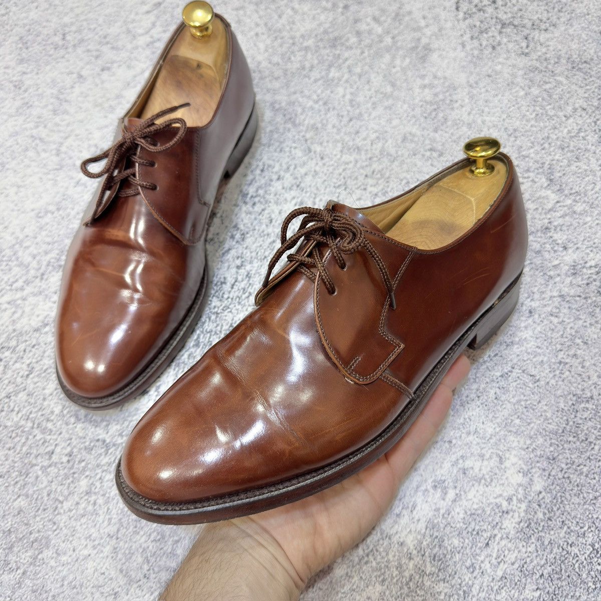 Barker Barker England Handmade Mens Brown Leather Derbies US9.5 Size US 9.5 / EU 42-43 - 7 Thumbnail