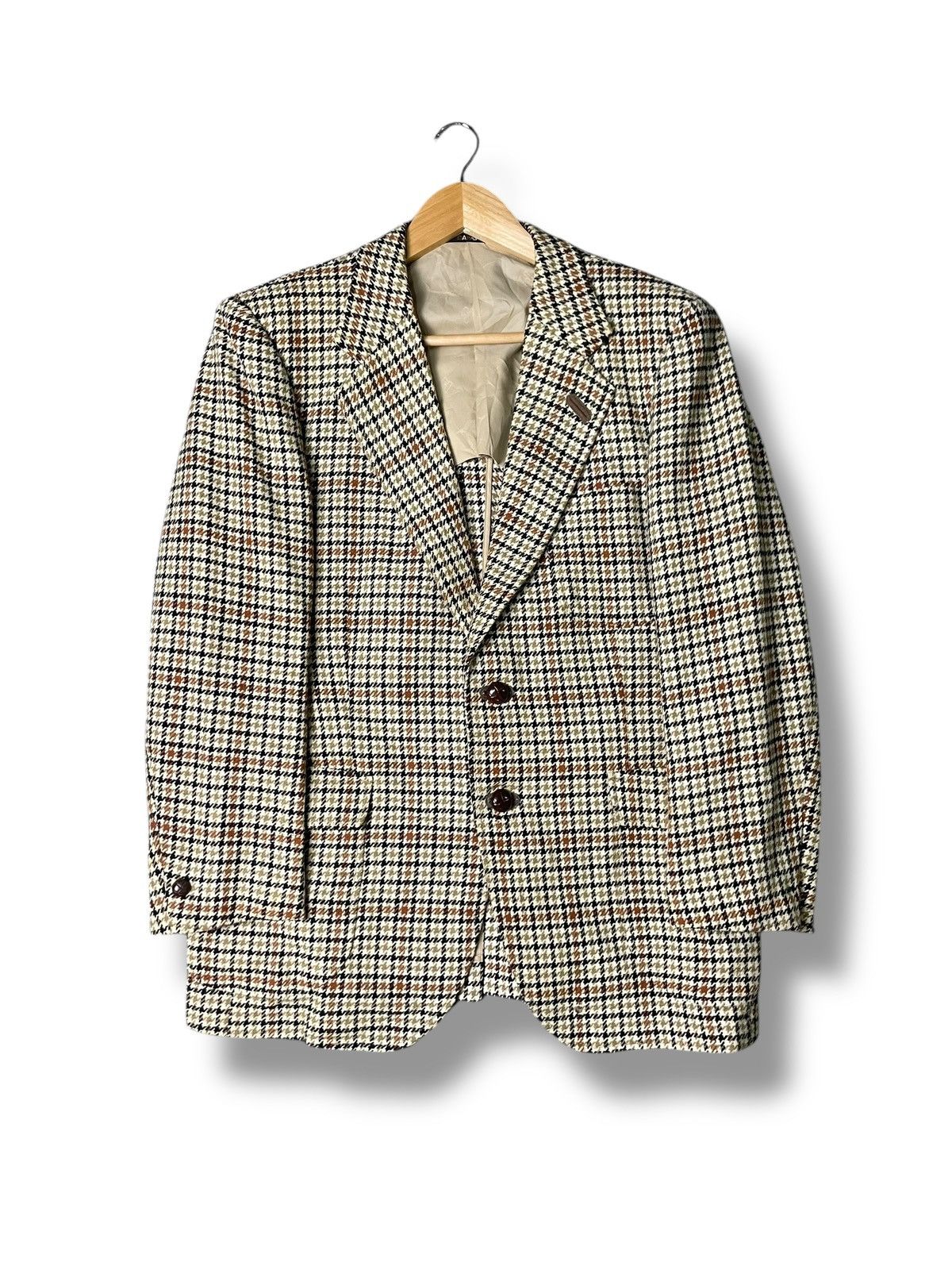 DAKS × Designer × Vintage Vintage DAKS Brand Houndstooth Coat (63) Size US XS / EU 42 / 0 - 1 Thumbnail