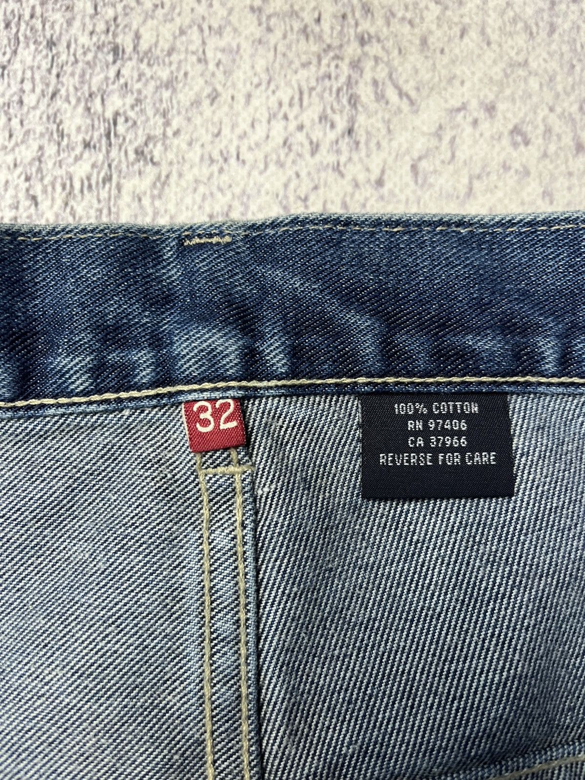 Japanese Brand Vintage Blue Embroidery Baggy Winged Jeans Y2K Size US 32 / EU 48 - 22 Thumbnail