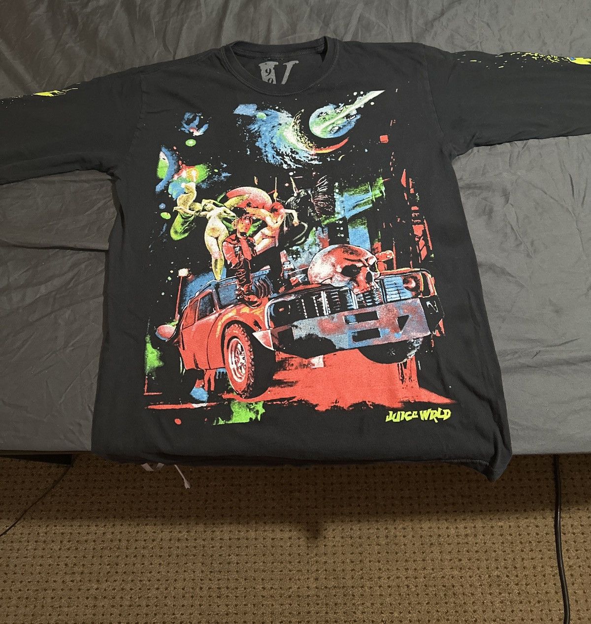 image of Juice Wrld X Vlone Cosmic Longsleeve in Black, Men's (Size Medium)