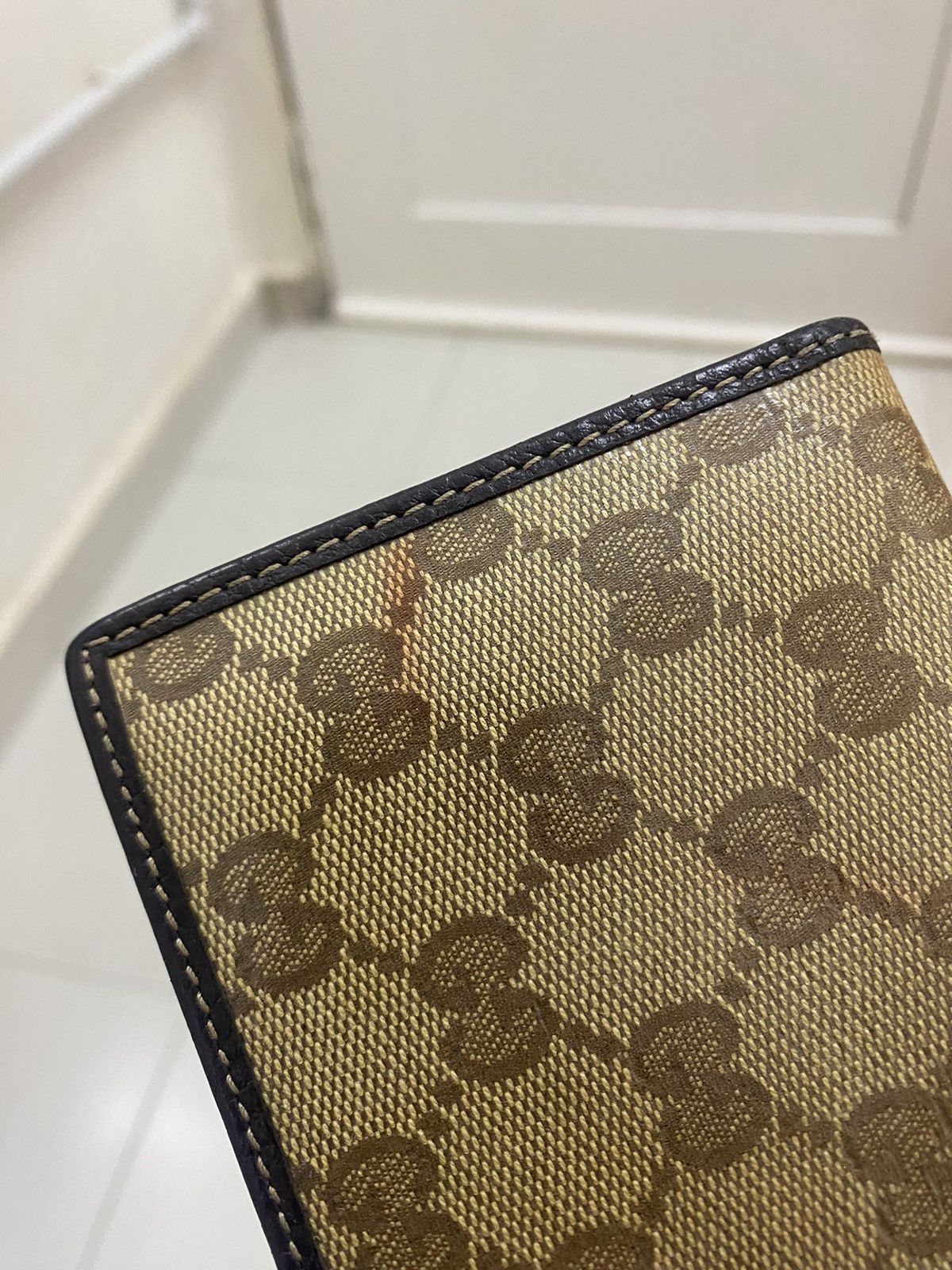 Gucci Gucci Beige/Brown GG Stud Canvas And Leather Flap Wallet Size ONE SIZE - 11 Thumbnail
