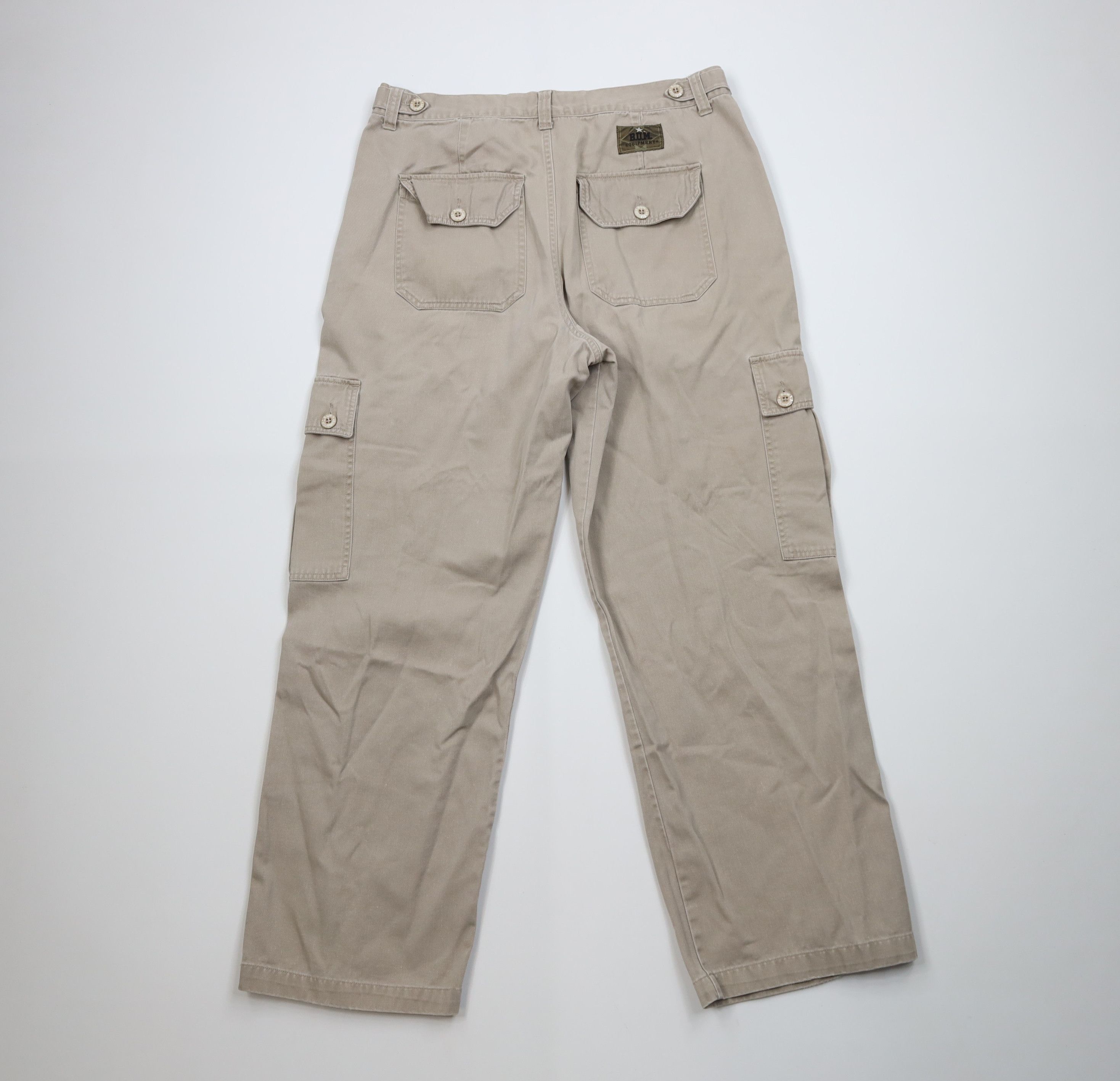 Vintage Vintage 90s Bum Equipment Baggy Wide Leg Cargo Pants Beige Size US 34 / EU 50 - 8 Thumbnail