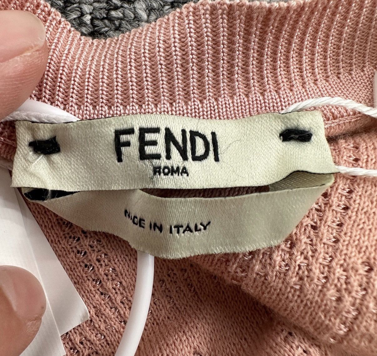 Fendi Fendi Pink Double F Embossed Logo Knit Short Sleeve K12 Size XS / US 0-2 / IT 36-38 - 4 Thumbnail