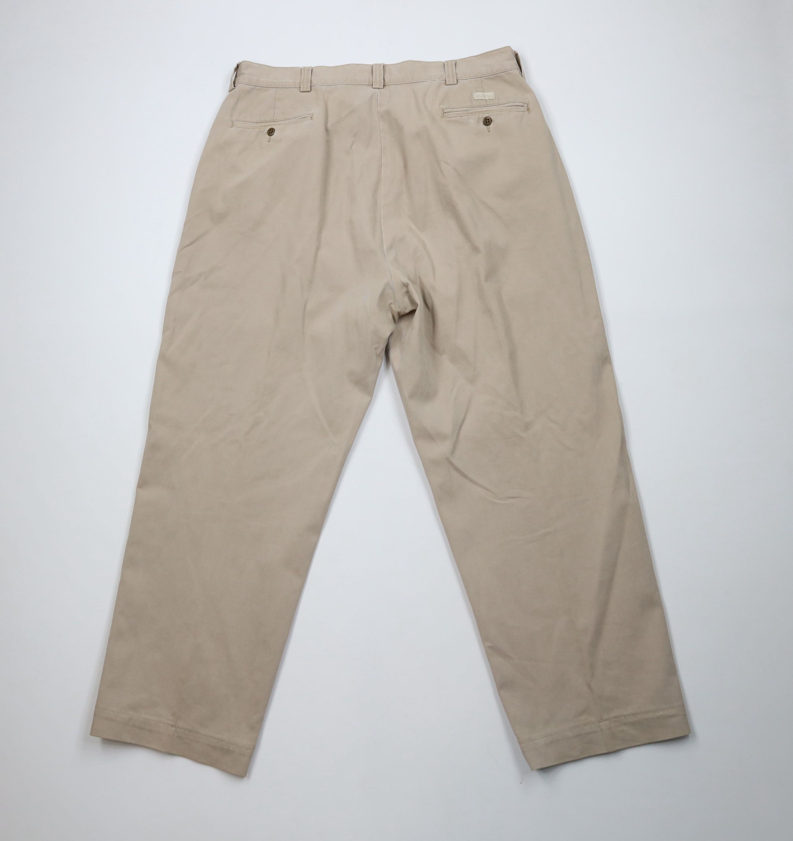 Ralph Lauren × Vintage Vintage 90s Ralph Lauren Wide Leg Chino Pants Beige Cotton Size US 38 / EU 54 - 11 Thumbnail