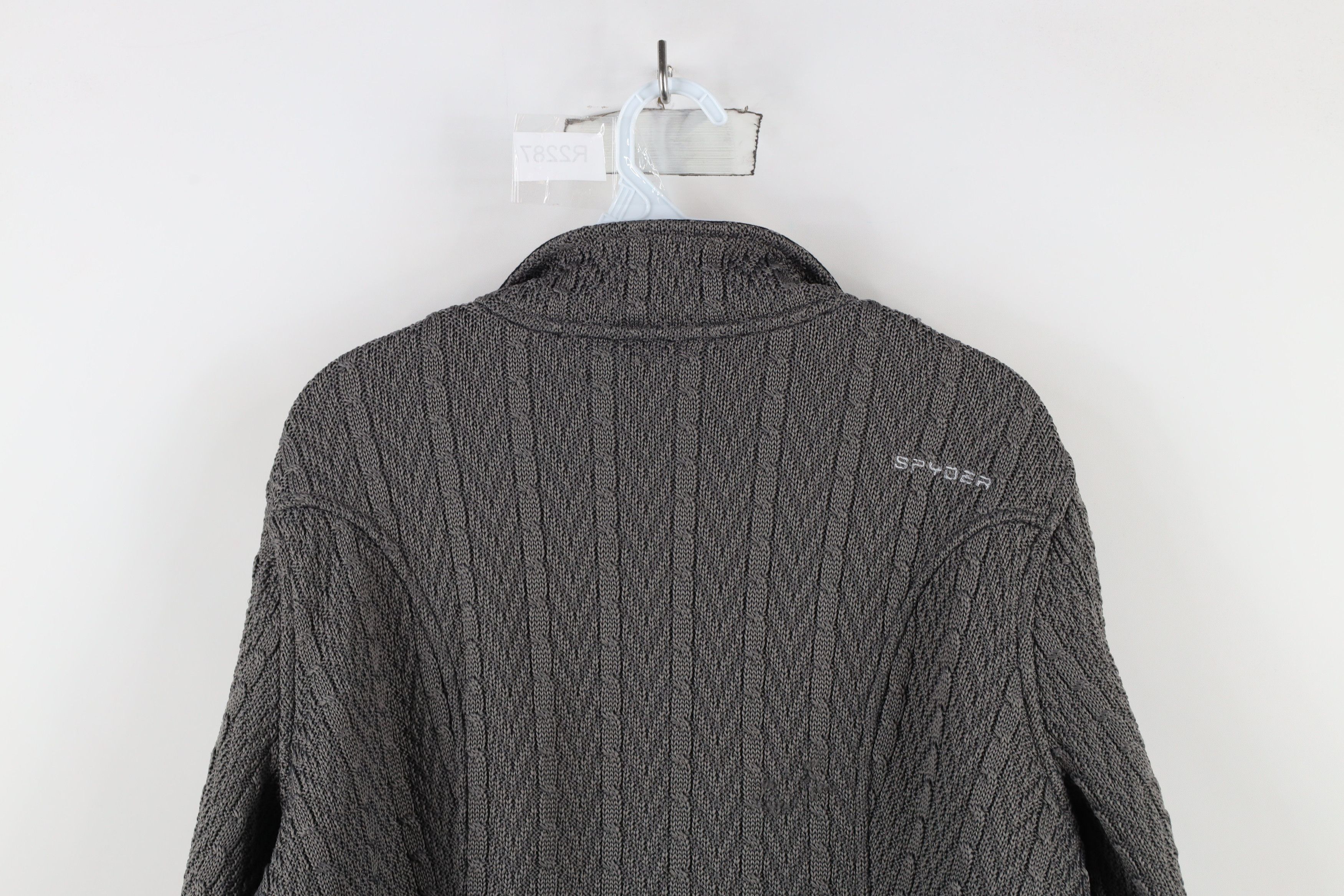 Spyder × Vintage Spyder Chunky Major Cable Knit Stryke Sweater Jacket Gray Size XL / US 12-14 / IT 48-50 - 14 Thumbnail