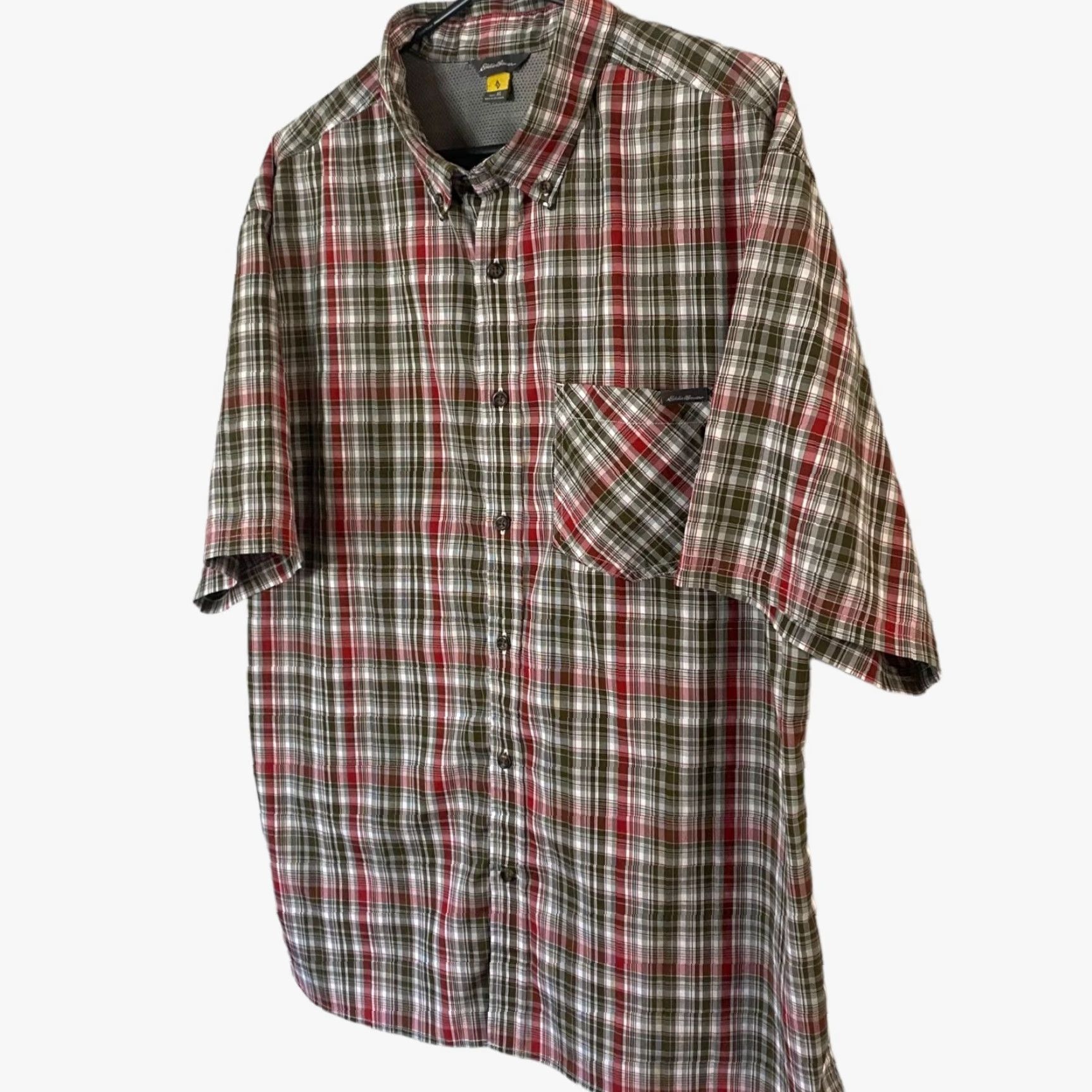 Eddie Bauer VINTAGE Eddie Bauer Travex Button Up Shirt Mens XL Red Plaid Short Sleeve Stretch Size US XL / EU 56 / 4 - 2 Thumbnail