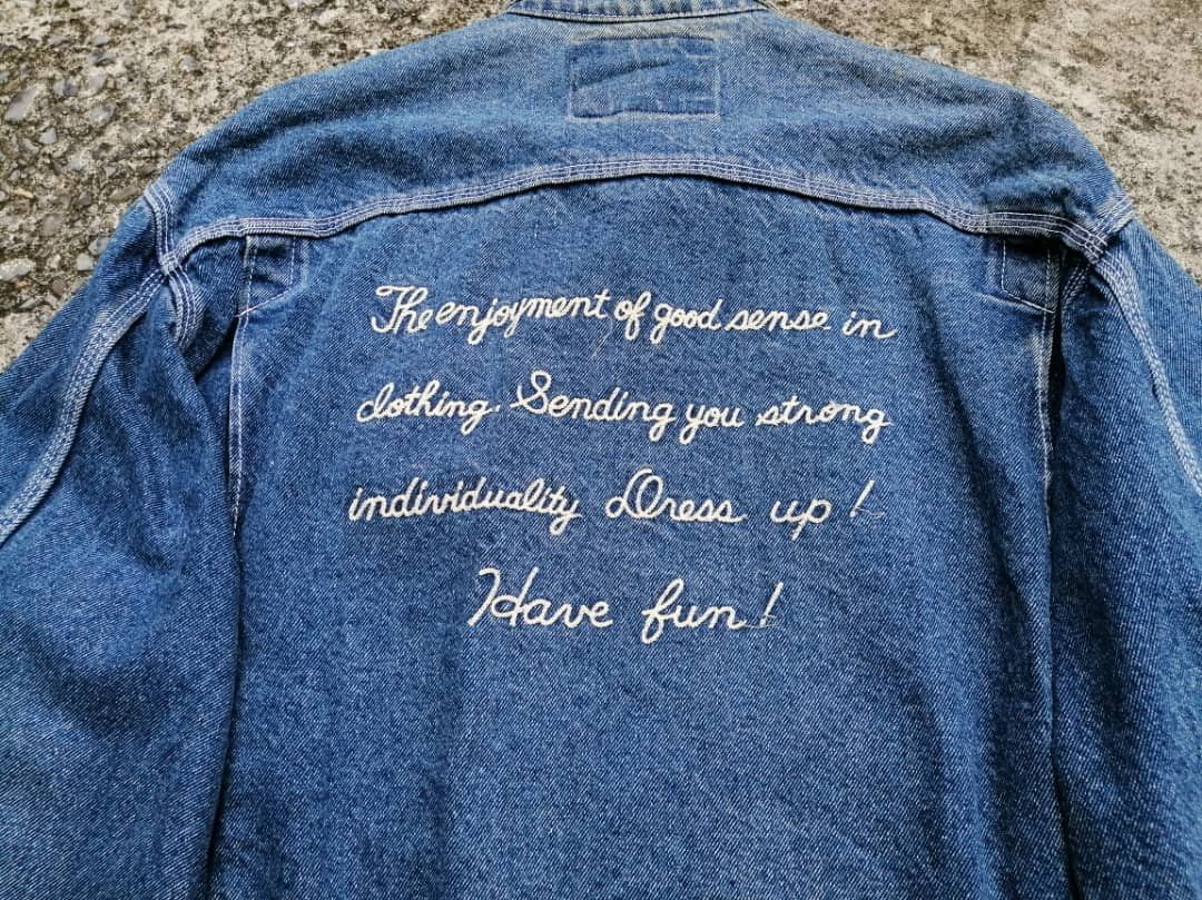 Edwin Vintage Edwin Embroidered Wording Denim Jacket Size US M / EU 48-50 / 2 - 7 Thumbnail