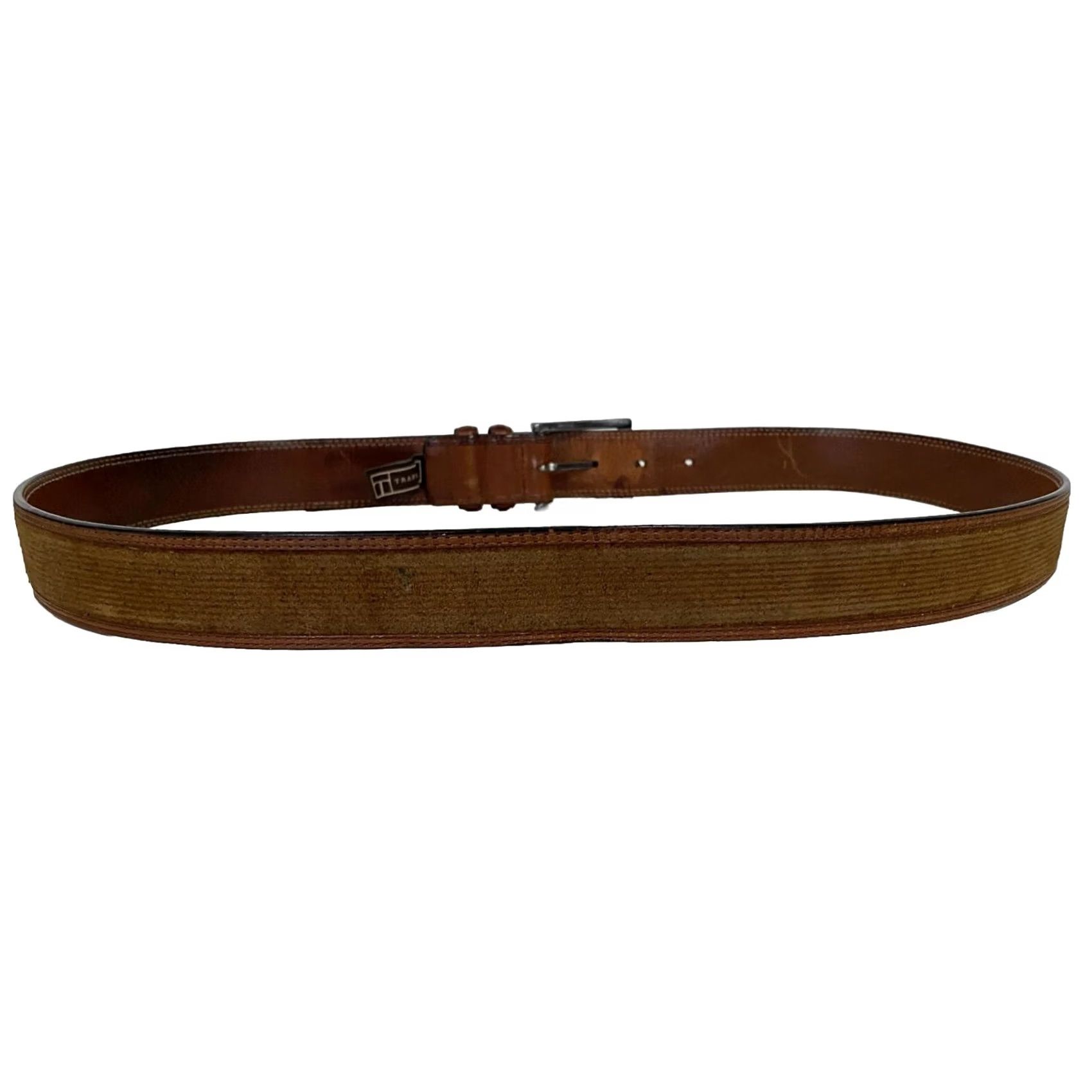 Vintage Trafalgar Belt Men Cowhide Suede Veg Tanned Leather Brown 1103TF14-208 Sz 40 Mens Belt, 1.25” Width, Brown, Preowned, Vintage? Size 40 - 7 Thumbnail