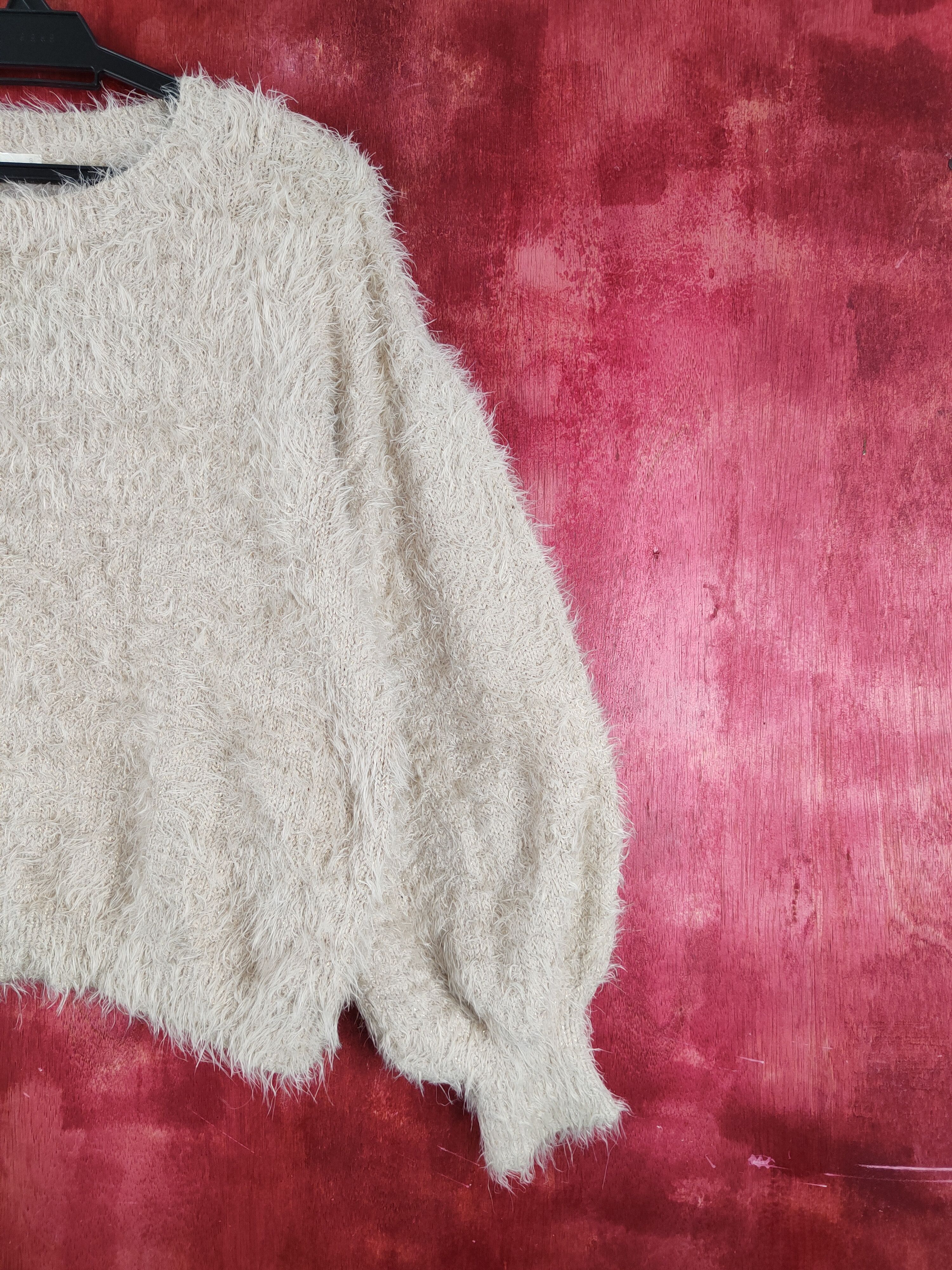 GU × Vintage GU Light Brown Fur Mohair Knitwear Rare item Size S / US 4 / IT 40 - 5 Thumbnail