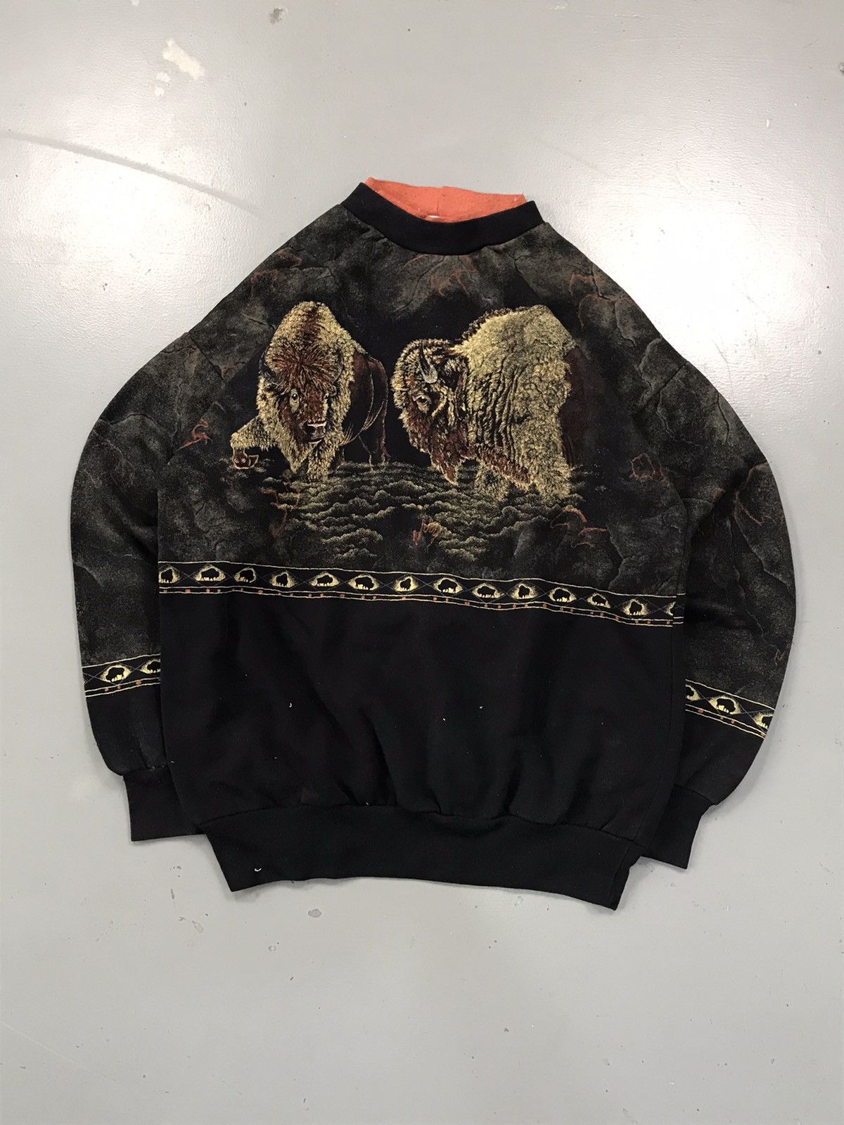 Designer × Vintage Vintage Auisans AOP ox print sweater shirt Size US M / EU 48-50 / 2 - 2 Thumbnail