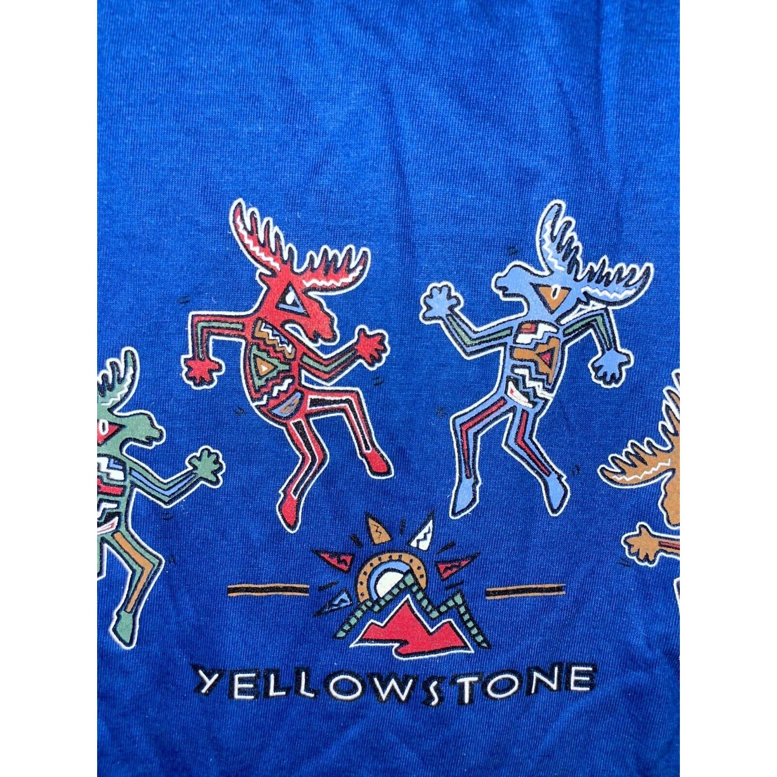 Jerzees Vintage Moose Art Shirt Yellowstone Dancing Animal Tee 90s L Size US L / EU 52-54 / 3 - 3 Thumbnail