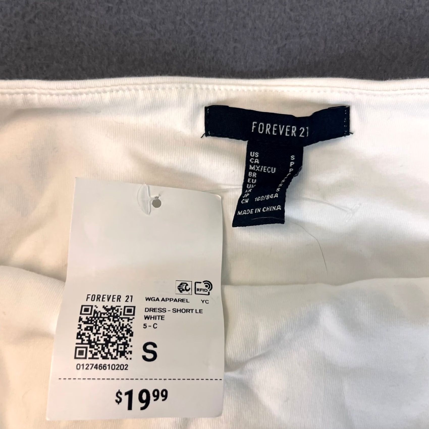 Forever 21 FOREVER 21 FIT AND FLARE DRESS Womens S White Mini Strapless Cotton NWT Size S / US 4 / IT 40 - 3 Thumbnail