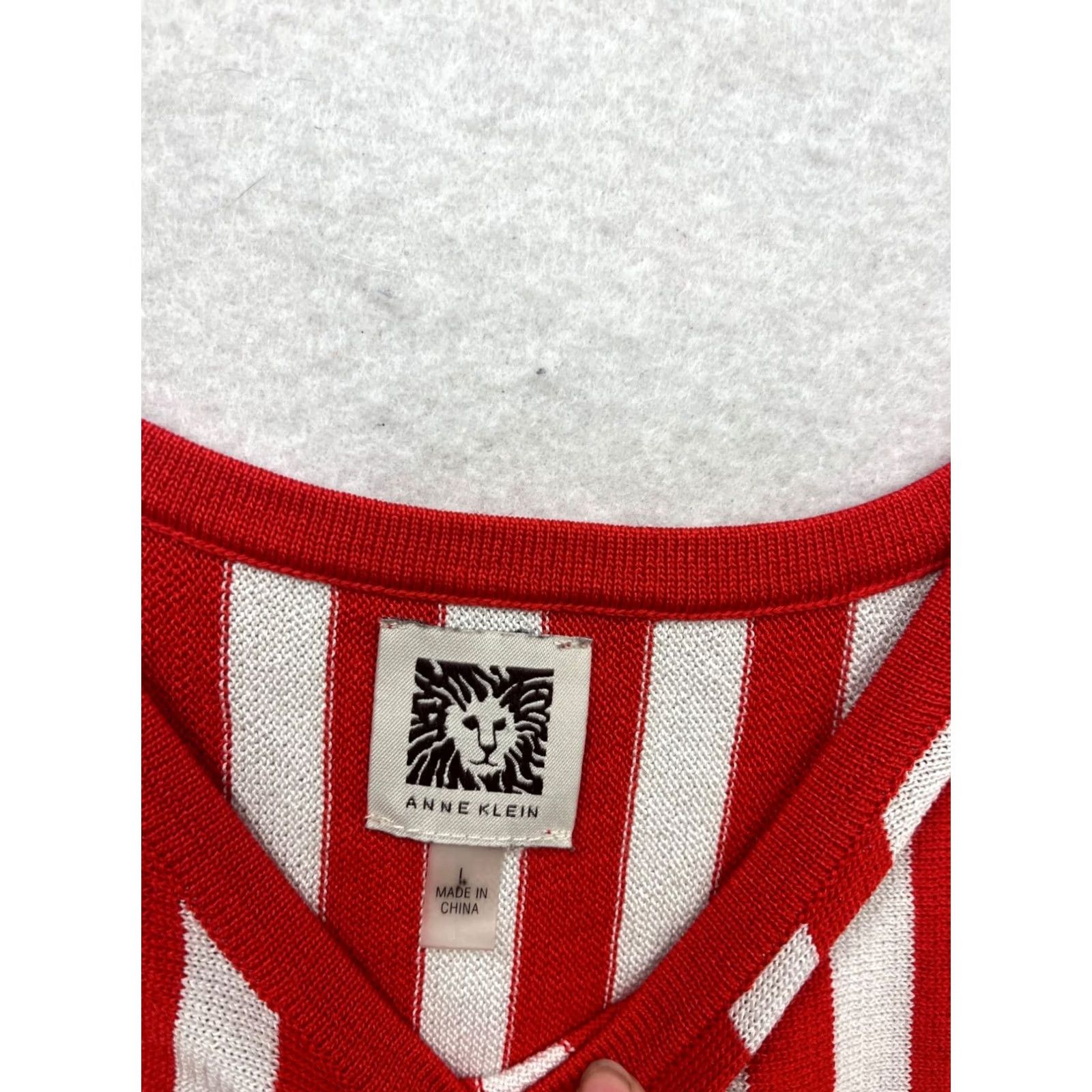 Anne Klein Anne Klein Tank Womens S Red Striped Tank Top #688A Size S / US 4 / IT 40 - 3 Thumbnail