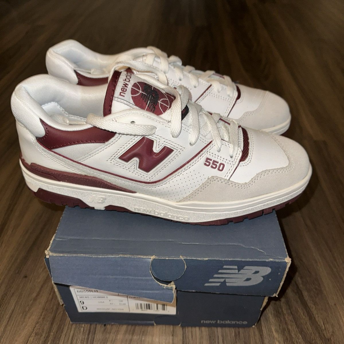 New Balance New Balance 550 Burgundy Size 9 - Brand New Size US 9 / EU 42 - 3 Thumbnail