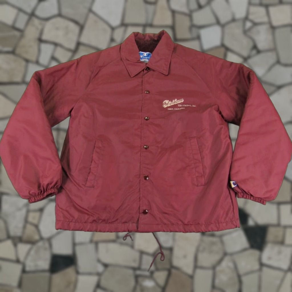 Champion VINTAGE Champion Jacket Mens Medium Red Windbreaker Snap Up Faux Fur Lined 70s Windproof Outdoor Sports Casual Mockup Size US M / EU 48-50 / 2 - 1 Thumbnail