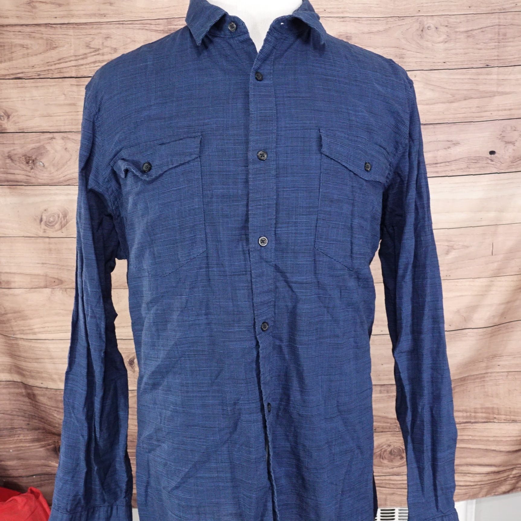 Apt. 9 Vintage APT 9 Men's Long Sleeve Blue Button-Up Shirt 2XL Cotton Business Casual Formal Size US XXL / EU 58 / 5 - 3 Thumbnail