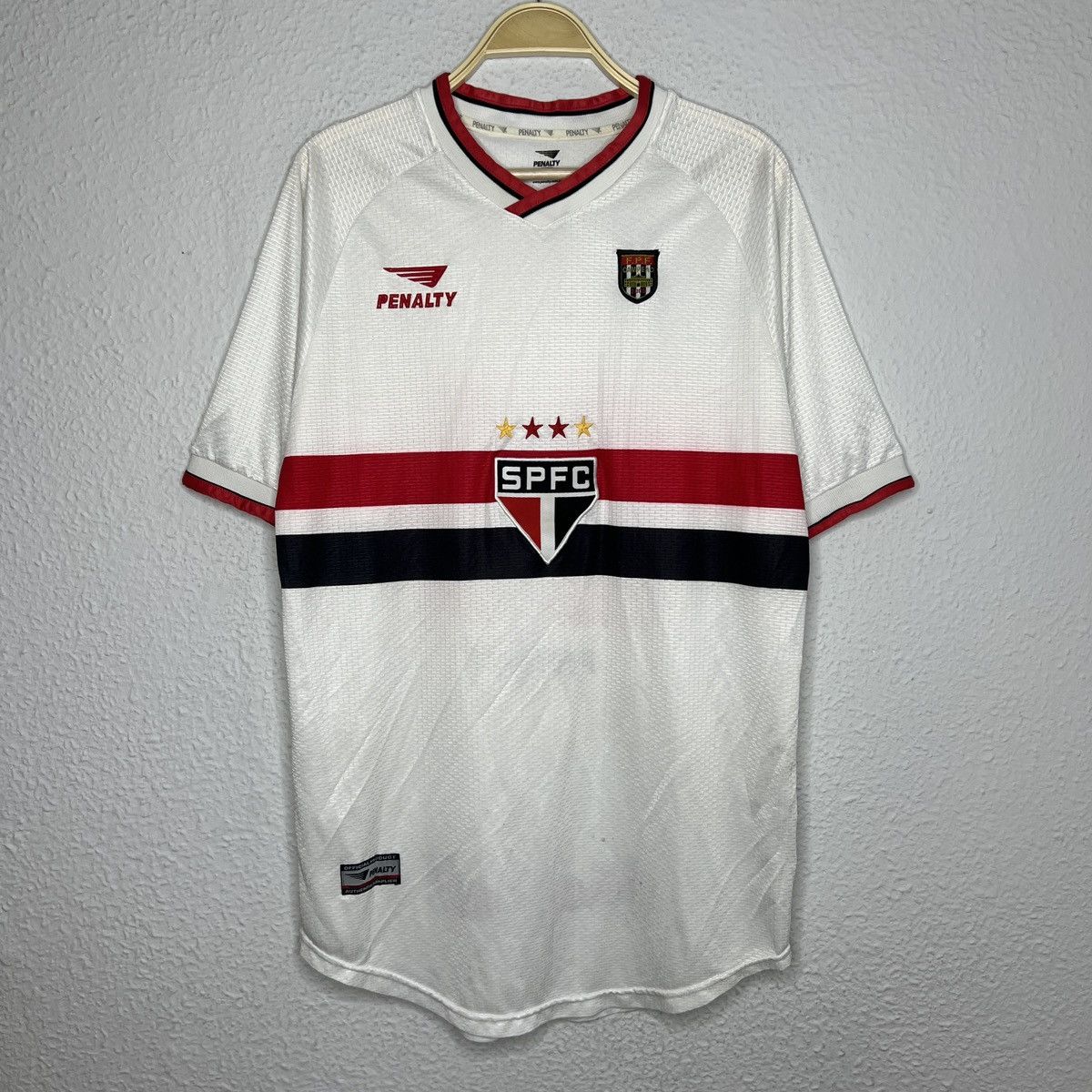 Penalty São Paulo Penalty Vintage Tshirt Tee Jersey 90s Y2K White 24 Size US L / EU 52-54 / 3 - 1 Thumbnail