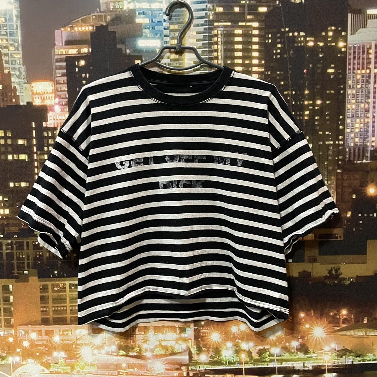 Vintage VINTAGE Y2K STRIPE TEE GET OFF MY DICK PENIS FUNNY PORN XXX Size US M / EU 48-50 / 2 - 1 Thumbnail