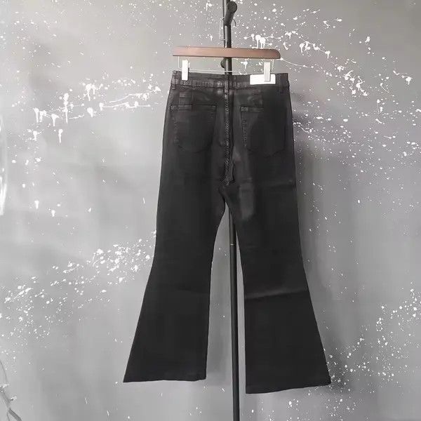 Japanese Brand Hazaki x Miku Vinyl Coated Crease Denim Flared Jeans Size US 34 / EU 50 - 5 Thumbnail