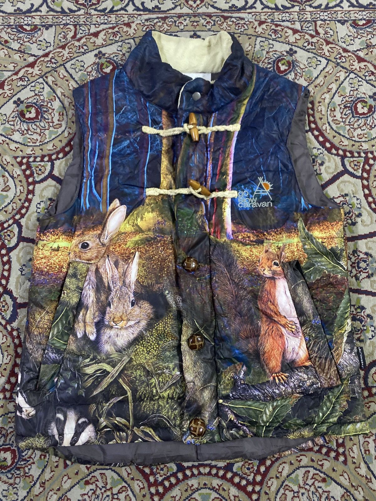 go slow caravan Go Slow Caravan Thermolite Forest Animal Print Down Vest Size US L / EU 52-54 / 3 - 1 Thumbnail
