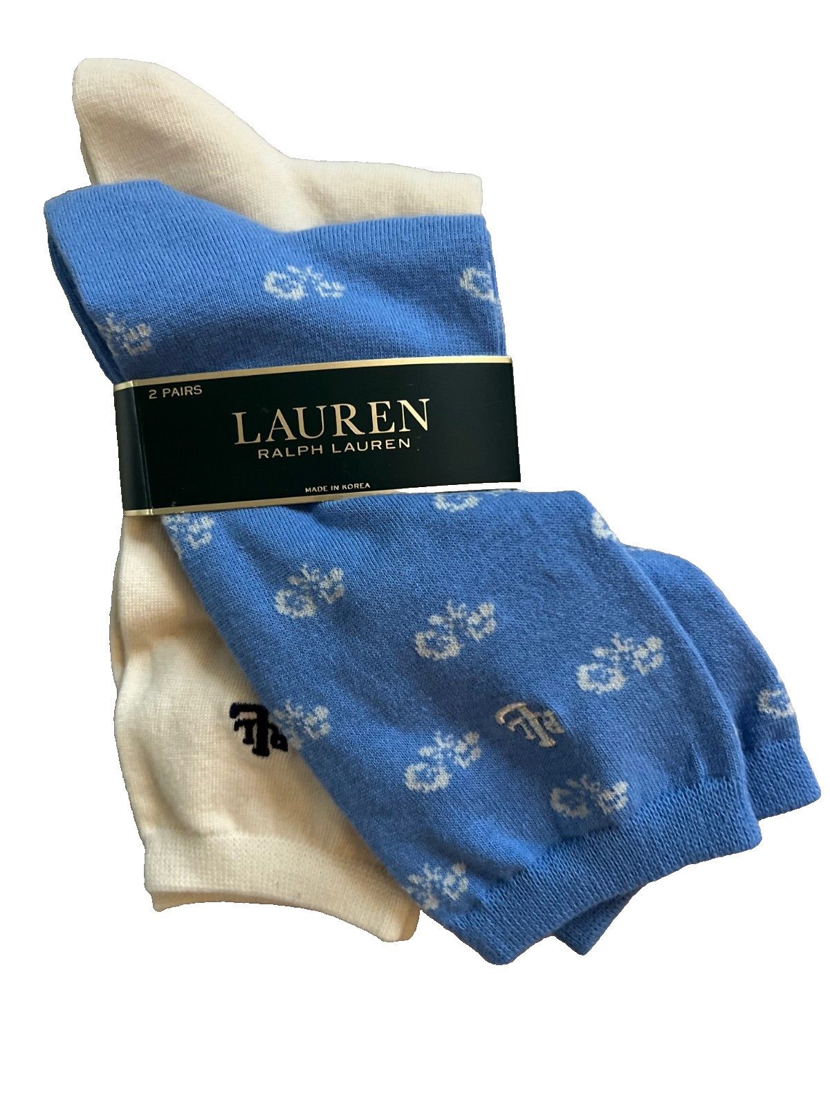 Polo Ralph Lauren LAUREN Ralph Lauren Set 2 of 2 Socks Off White / Blue Floral Size ONE SIZE - 1 Preview
