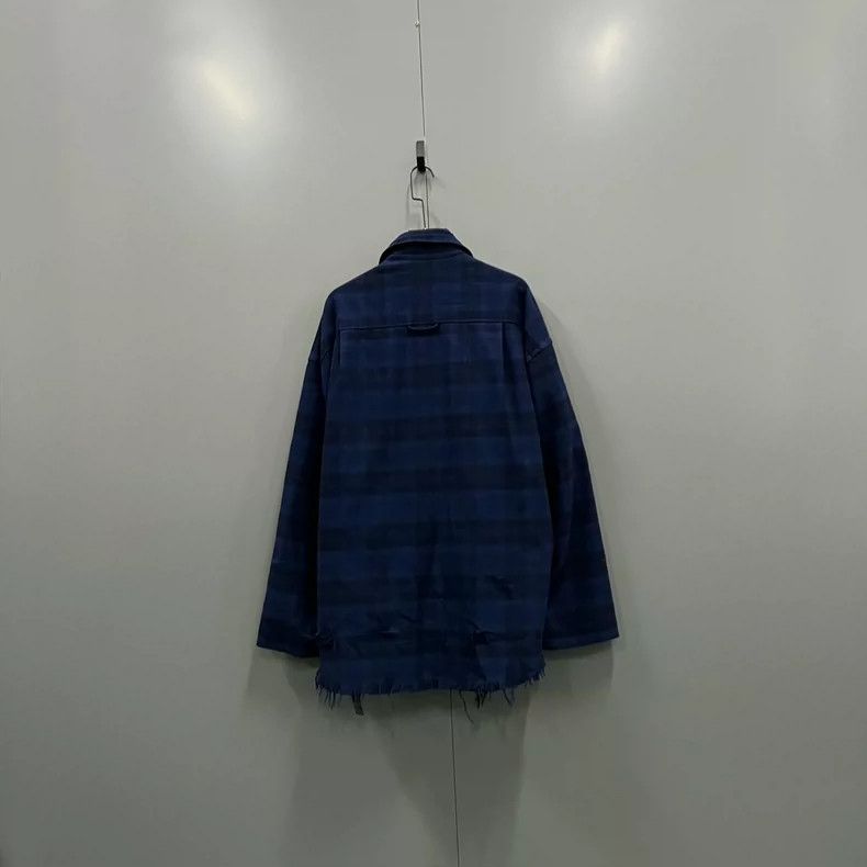 Balenciaga Balenciaga Black and Blue Plaid Shirt Size US S / EU 44-46 / 1 - 2 Thumbnail