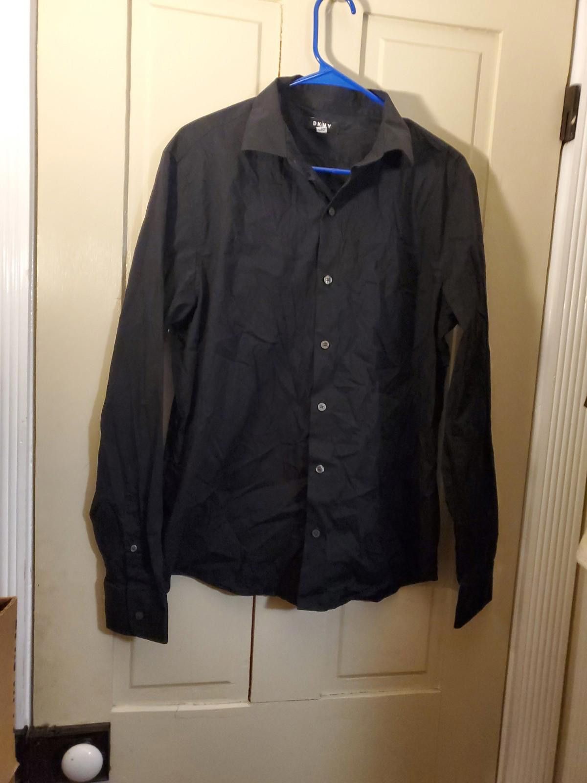 DKNY DKNY Button Down Shirt Men's Large Solid GRAY Slim Fit Size US L / EU 52-54 / 3 - 1 Thumbnail
