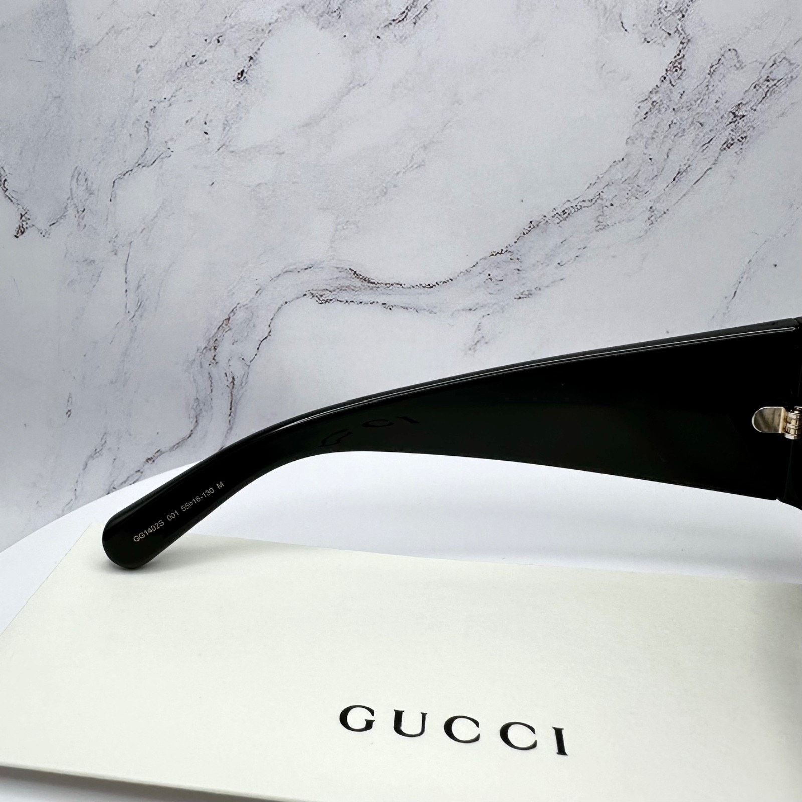Gucci New GUCCI Sunglasses Wrap Square Black Gold Metal Authentic Size ONE SIZE - 14 Thumbnail