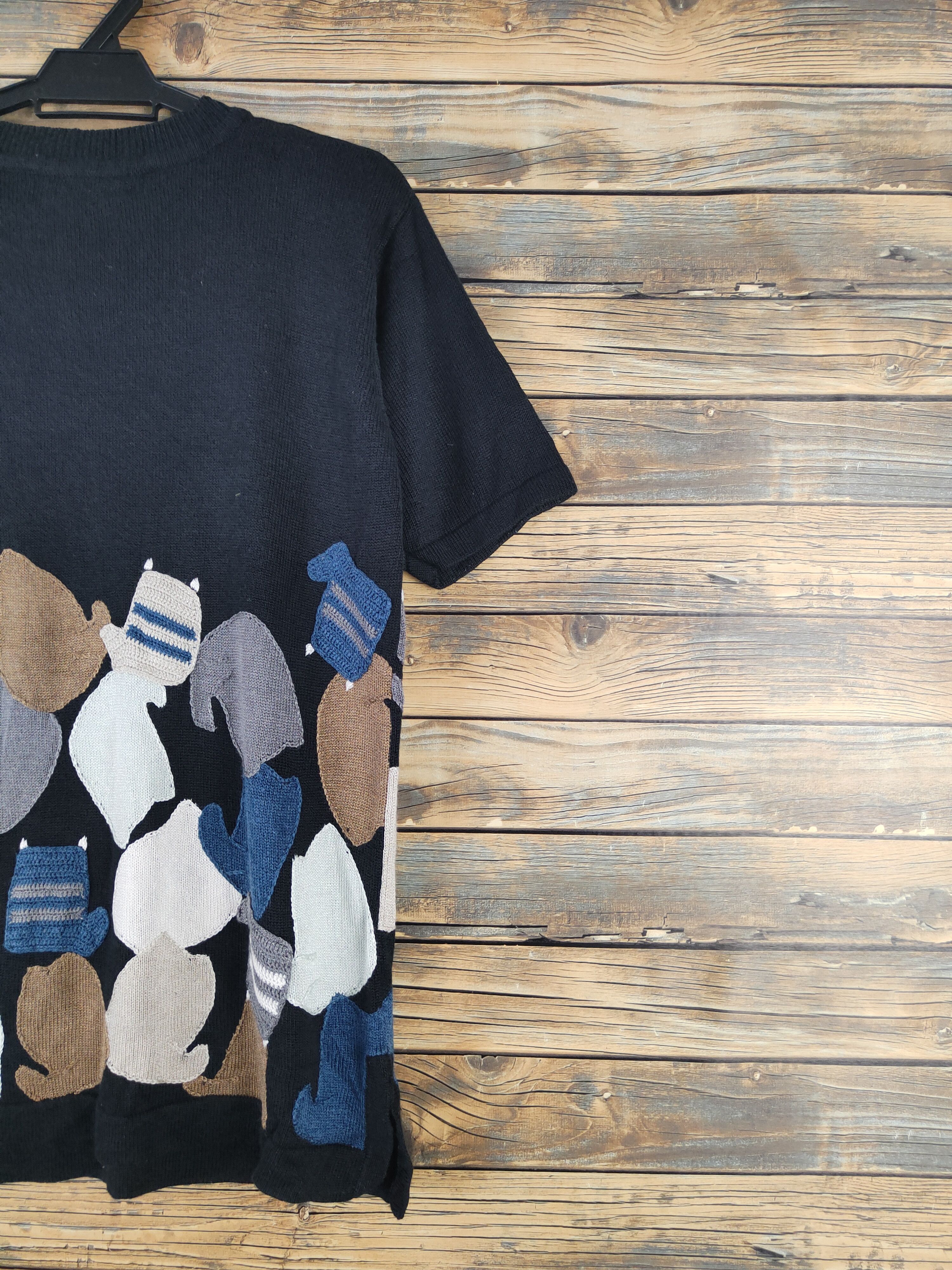 Japanese Brand Hana no Hana Black Cats Short Sleeve T-shirts #W1767 Size US M / EU 48-50 / 2 - 10 Thumbnail