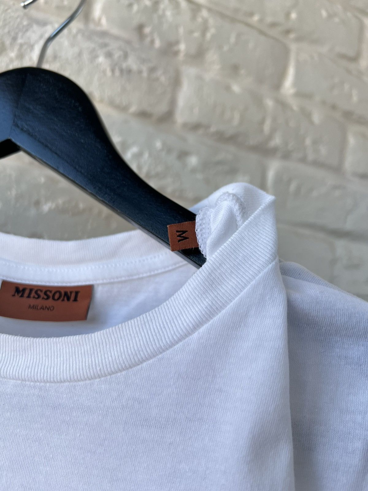 Missoni Missoni Milano White Embroidered Logo Tee T-Shirt Size M / US 6-8 / IT 42-44 - 5 Thumbnail
