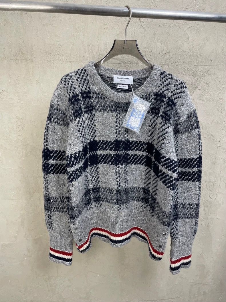 Thom Browne Thom browne Gray Tibetan blue plaid hem colorful stripe rou Size US L / EU 52-54 / 3 - 1 Thumbnail
