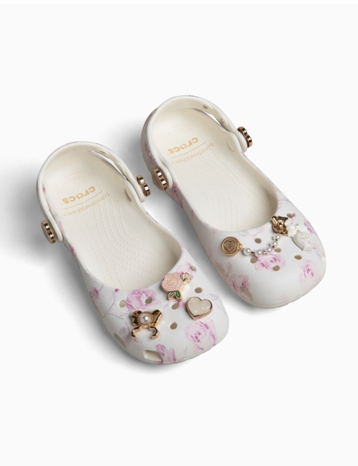 Crocs Crocs Loveshack fancy - OysterFloral Limited Edition pnk/wht Size US 7 / IT 37 - 1 Thumbnail