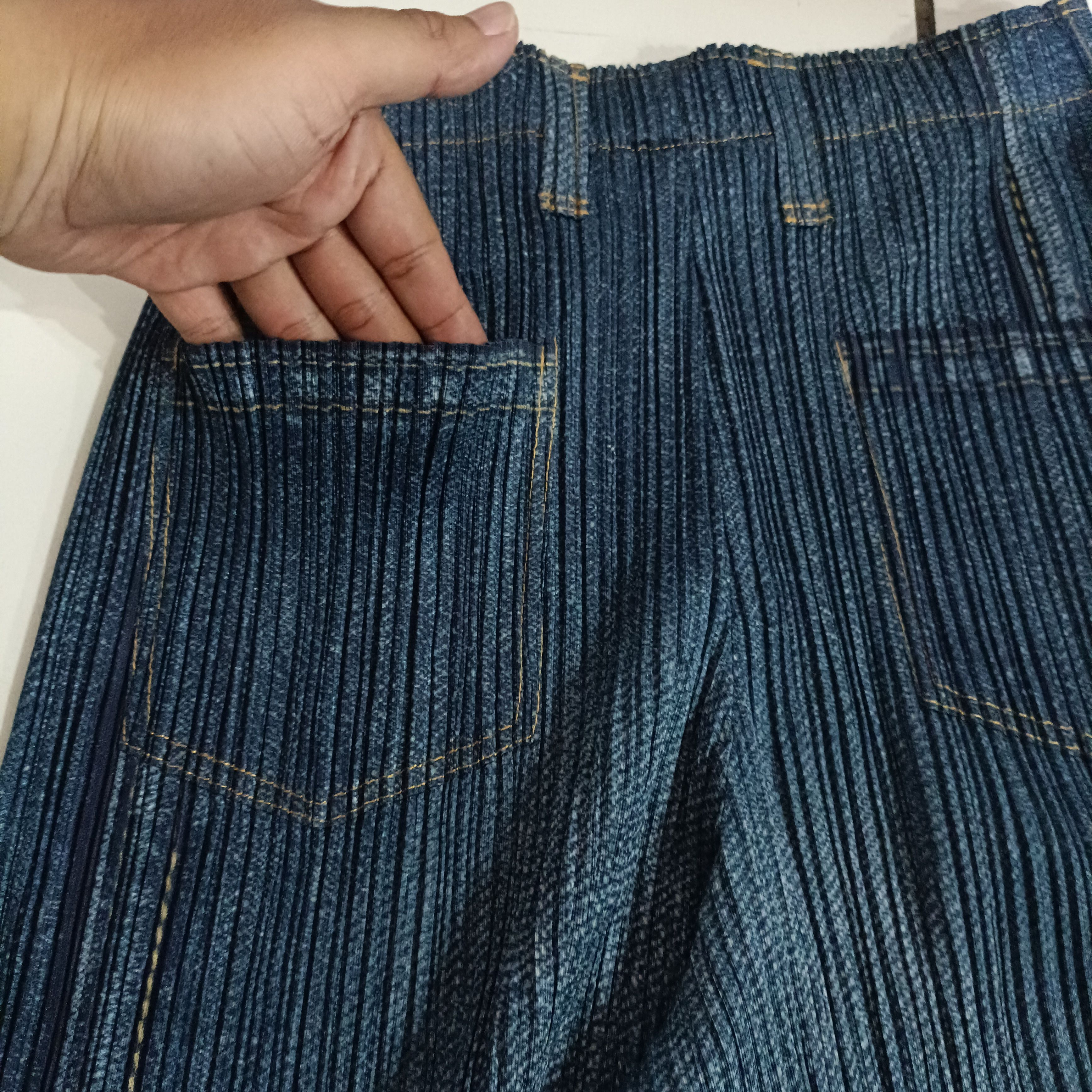 Pleats Please Issey Miyake Pleats Please Denim Flared Splatter Printed Size 29" - 4 Thumbnail