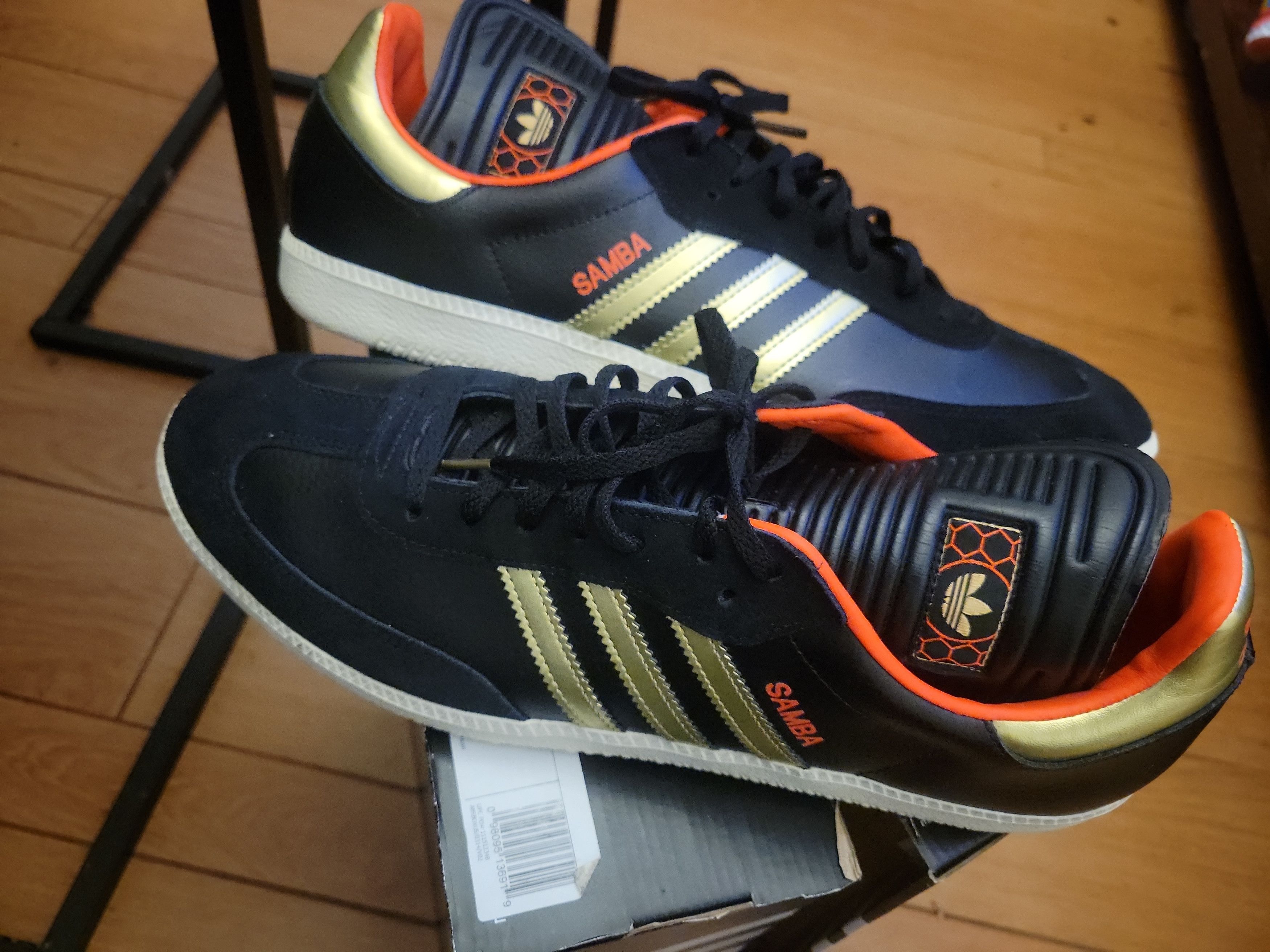 Adidas Adidas Samba G98036 Black/Gold/Infared Size US 13 / EU 46 - 1 Thumbnail