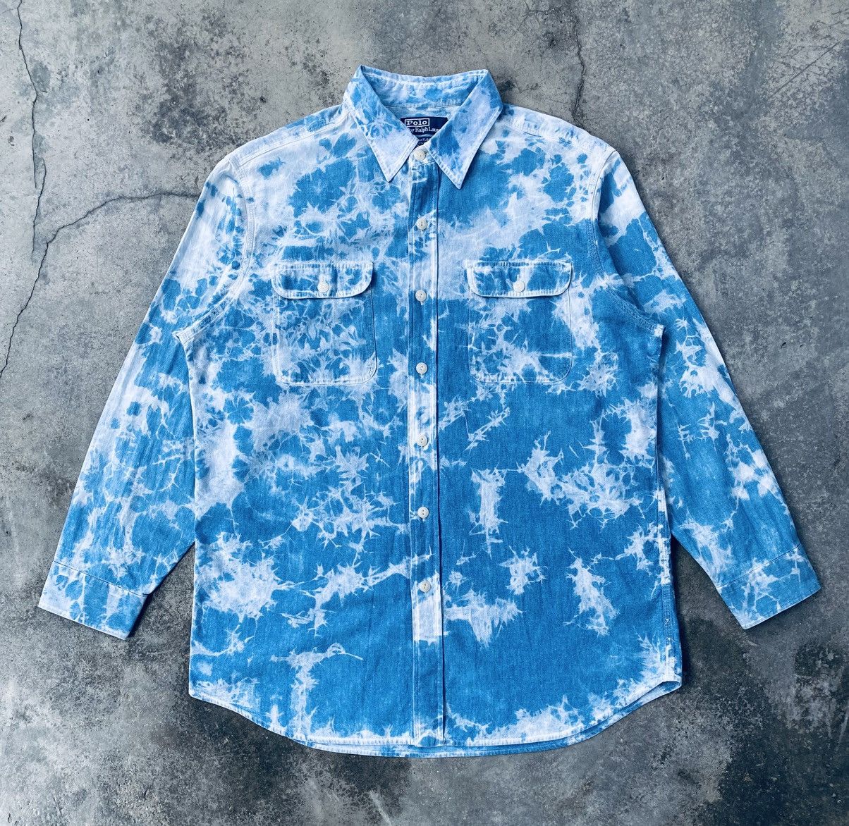 Polo Ralph Lauren Vintage Polo Ralph Lauren Acid Wash Button Ups Long Sleeve Size US L / EU 52-54 / 3 - 1 Thumbnail