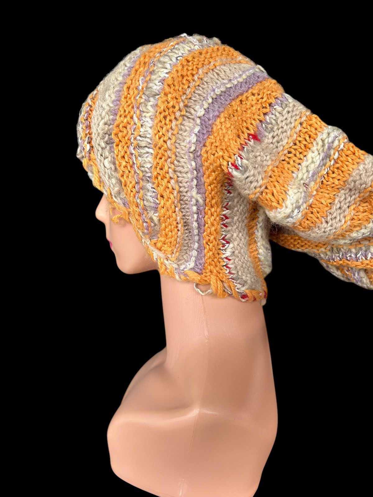 Japanese Brand × Kapital × Vintage Crochet Knitted Handmade Long Big Beanie Hats Size ONE SIZE - 4 Thumbnail