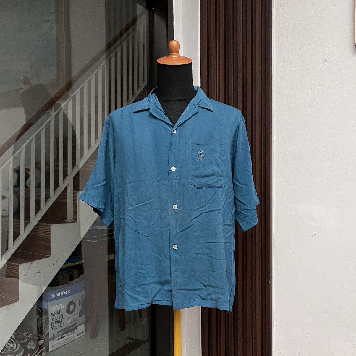 Vintage Vintage 60's Button Ups Shirt Campus Washable Rayon Shirt Size US L / EU 52-54 / 3 - 1 Thumbnail