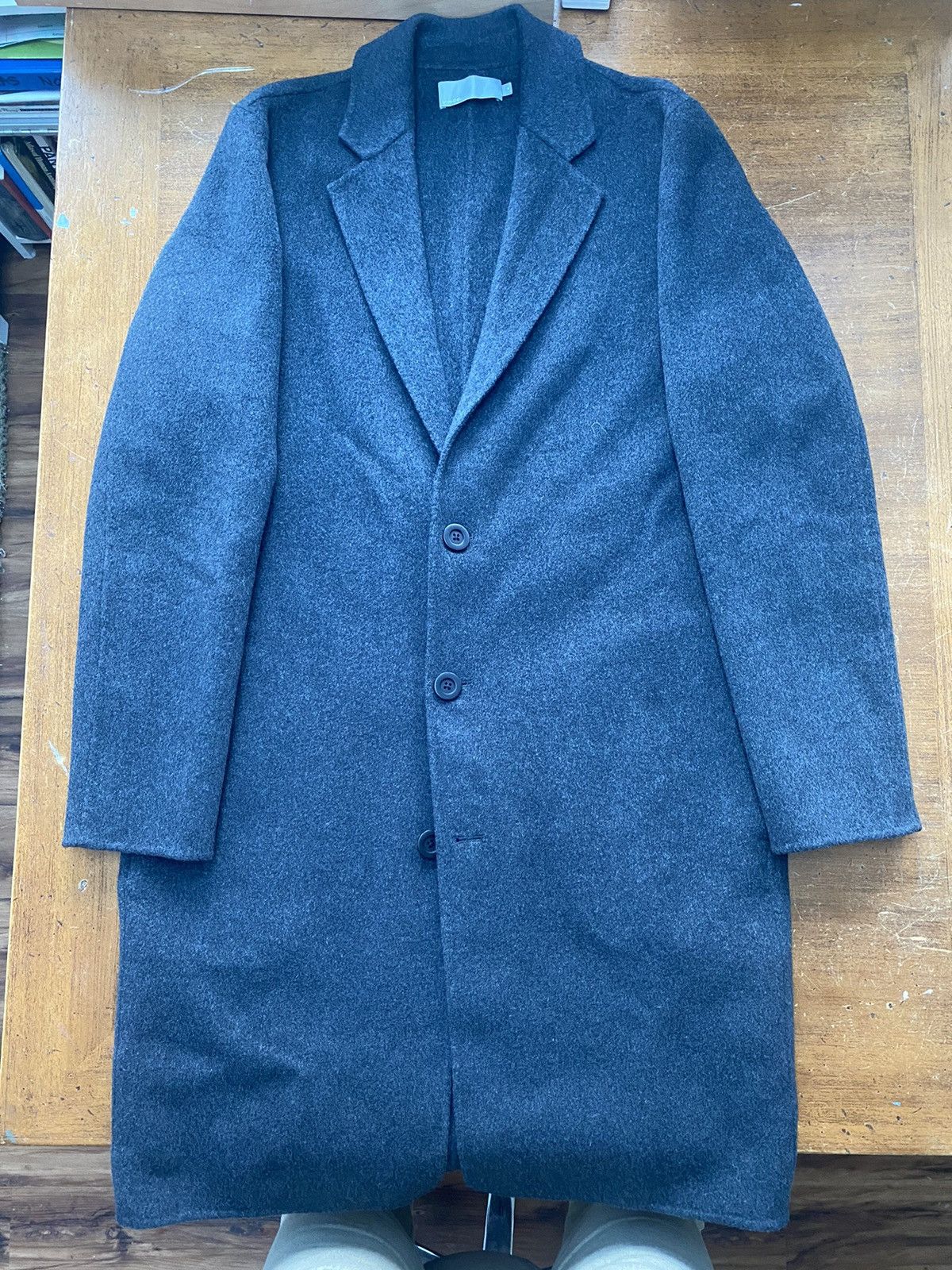 image of Vince Wool Cashmere Grey Overcoat, Men's (Size Small)