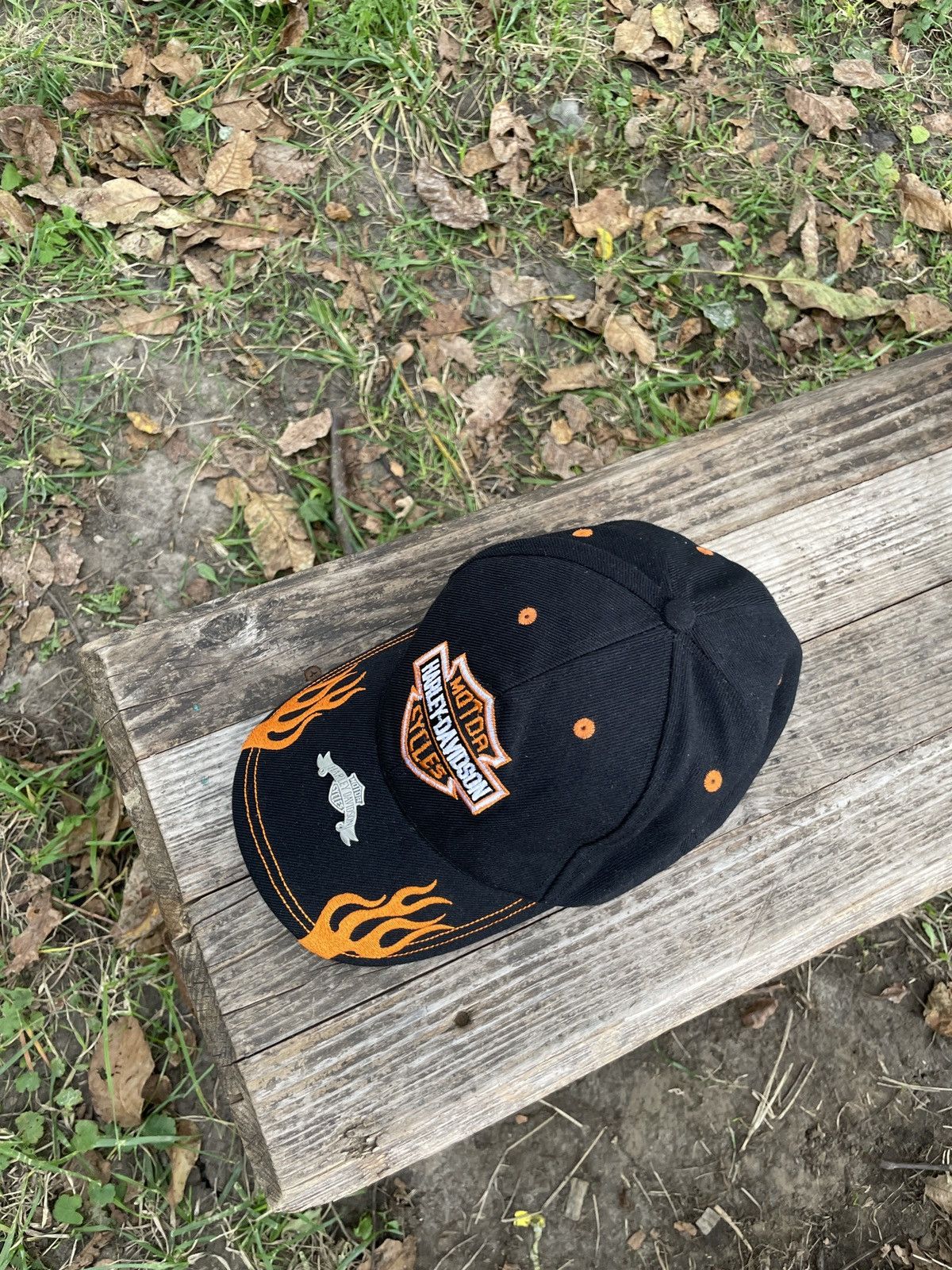 Vintage Vintage Harley Davidson Flame Cap Hat Metal logo Size ONE SIZE - 9 Thumbnail