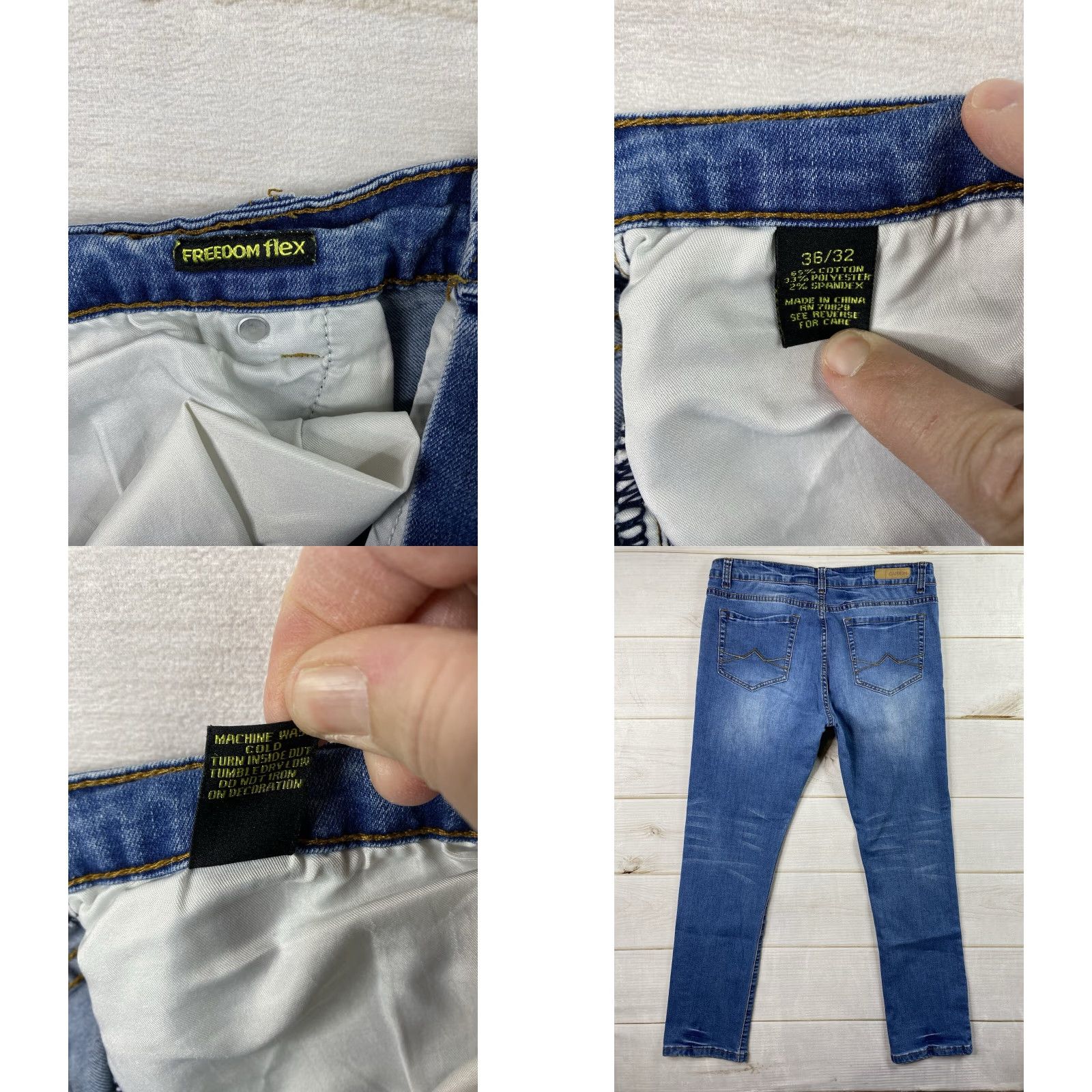 Carbon Carbon Jeans Mens 36x32 Denim Straight Jeans Blue 5-Pocket Design Relaxed Fit Modern Classic American Style Mens Size US 36 / EU 52 - 8 Thumbnail