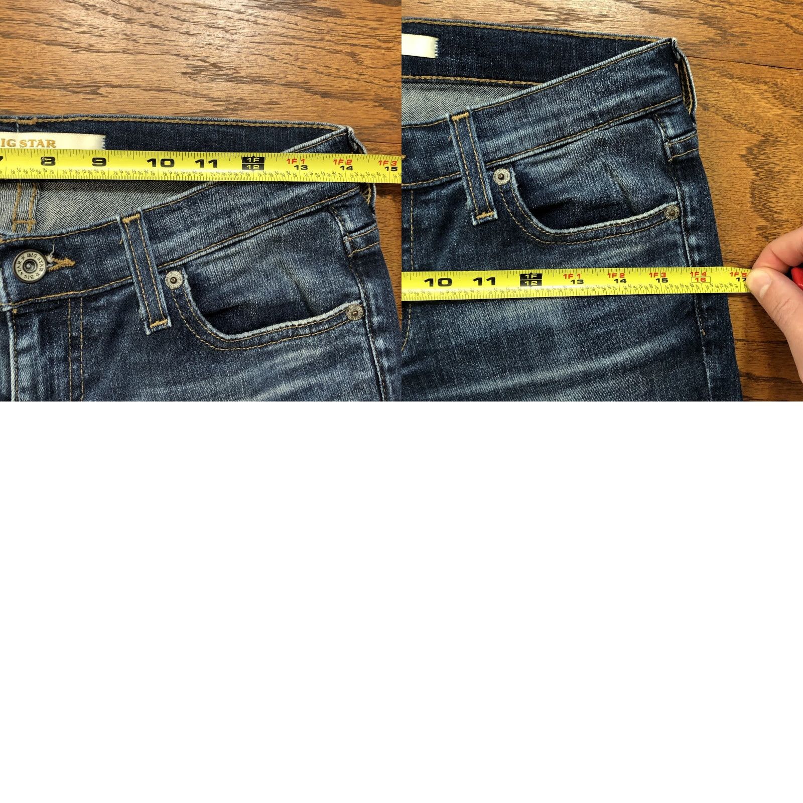 Denime Big Star Womens Jeans Capri Cropped Denim Blue 27 X 25.5 Inseam Size 27" / US 4 / IT 40 - 9 Thumbnail