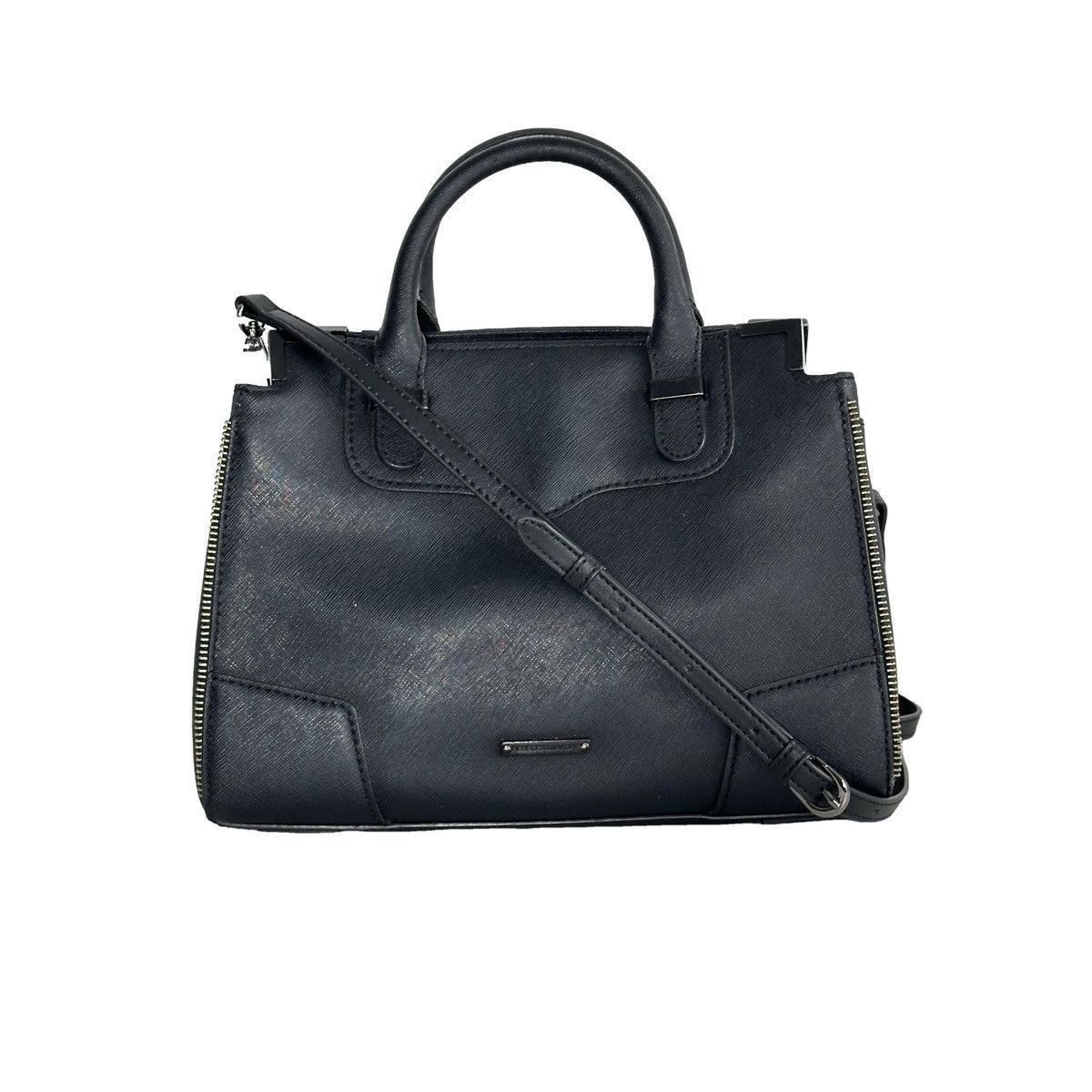 Rebecca Minkoff Saffiano Leather Black Satchel Crossbody Bag
