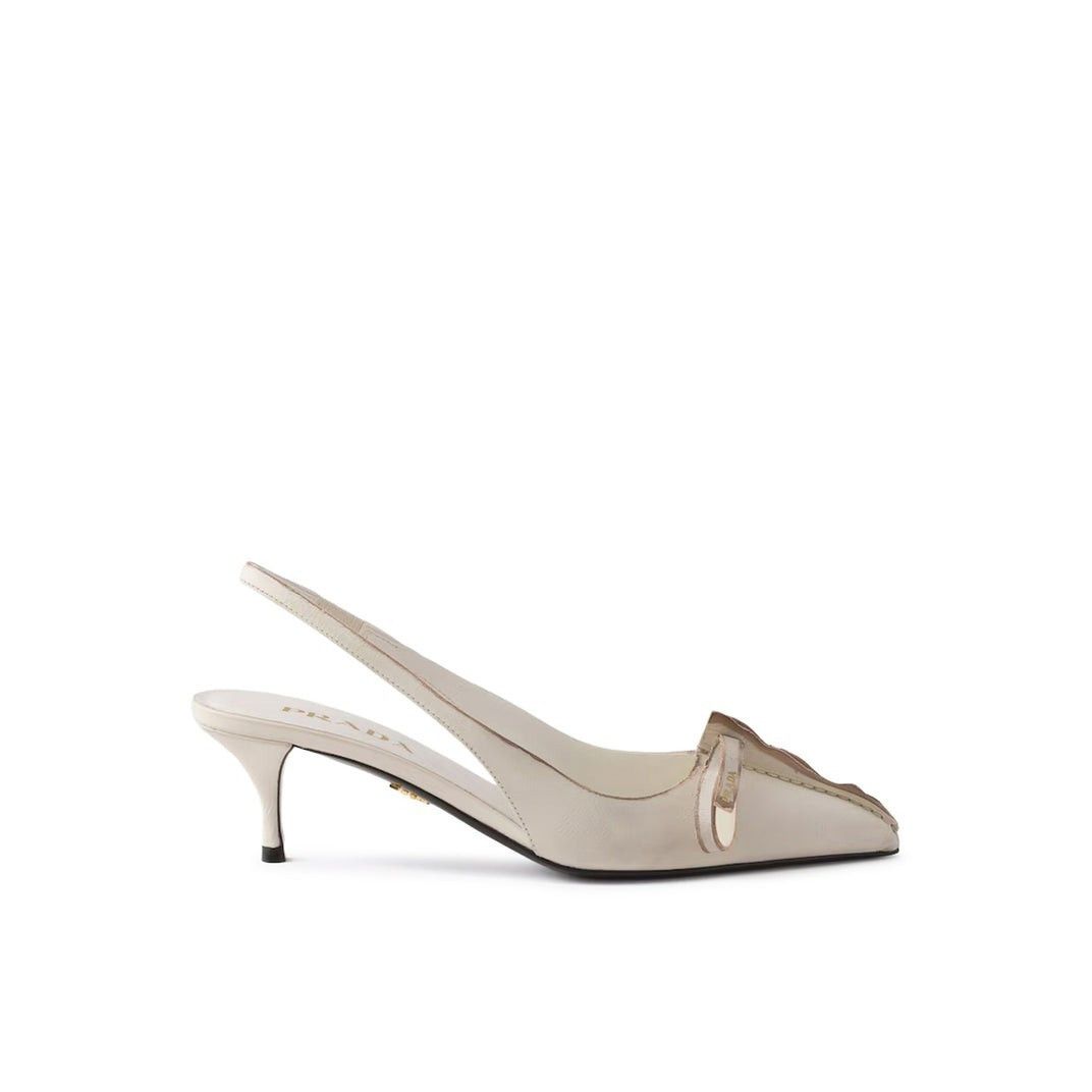 Prada PRADA $1550 Antiqued Chalk White Leather Pumps New & Authent Size US 7 / IT 37 - 1 Thumbnail