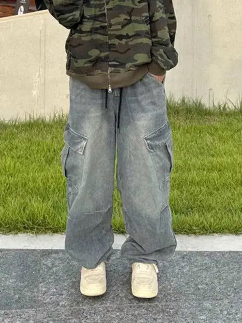 Designer × Japanese Brand × Vintage y2k baggy cargo hiphop Faded pants Size US 32 / EU 48 - 4 Thumbnail